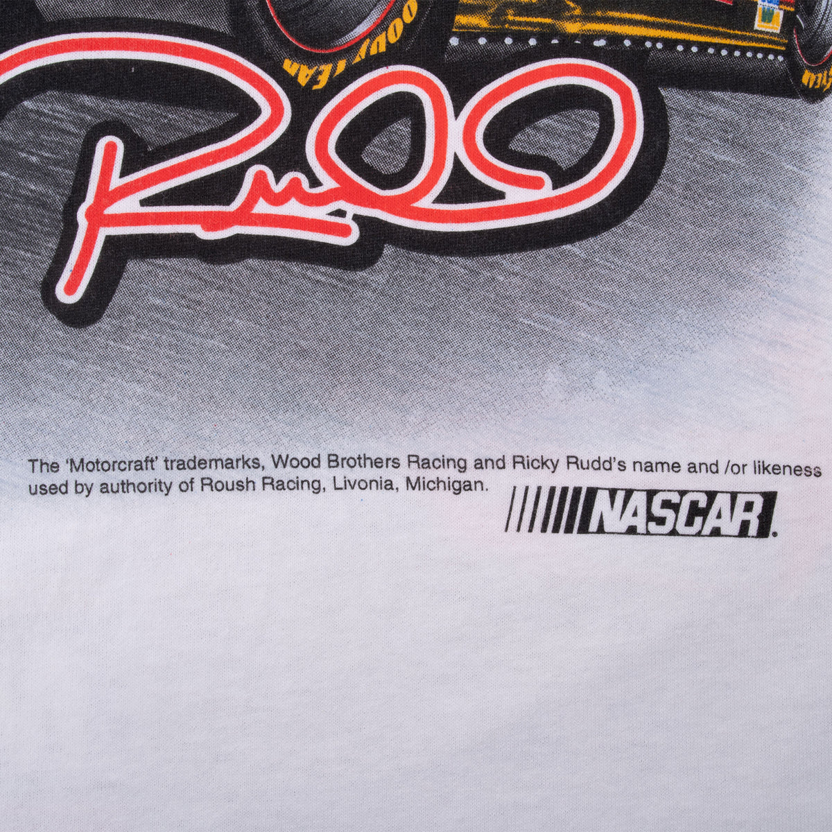 Vintage Nascar Ricky Rudd All American Man 2000s white Tee Shirt Size XL