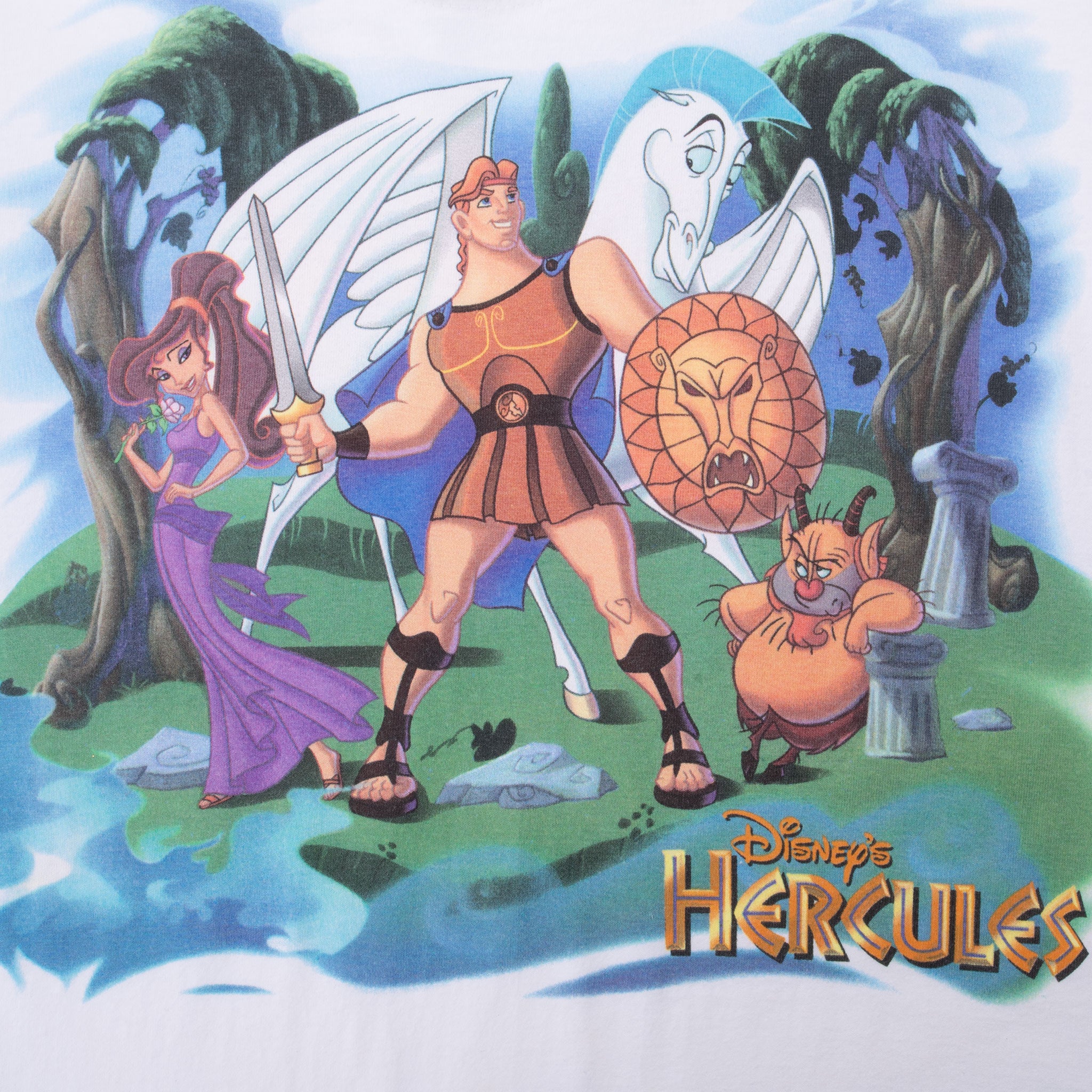 Vintage Disney Hercules Tee Shirt 1990S Size Small Made In Usa With Single Stitch Sleeves