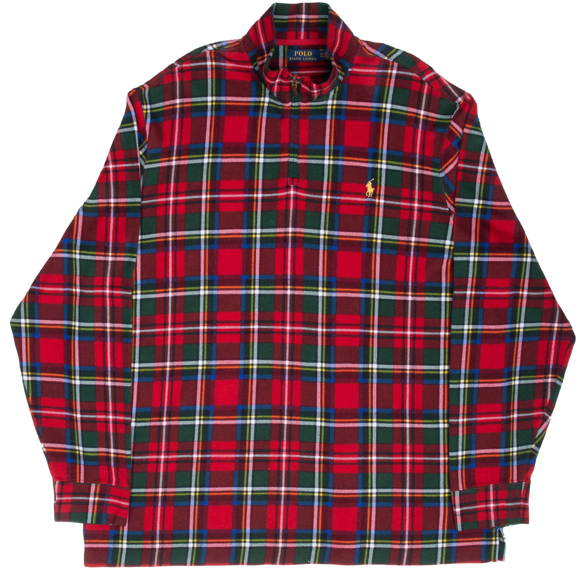 Vintage Polo Ralph Lauren Scottish Plaid Quarter 1/4 Zip Sweater Size 2XL
