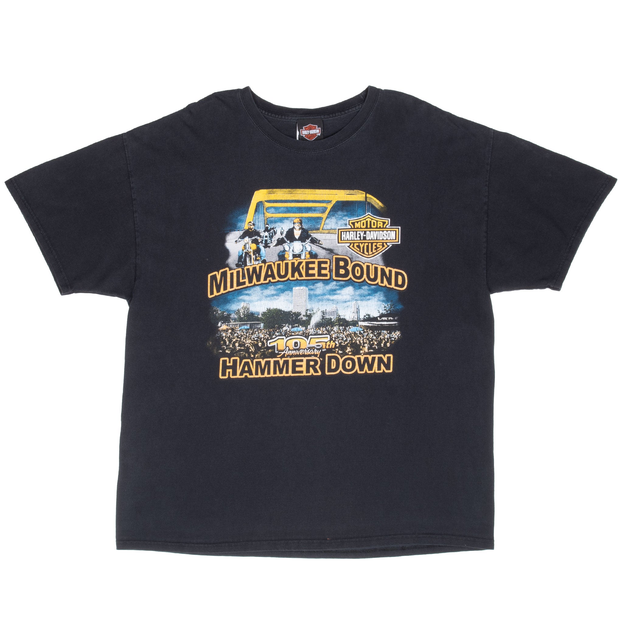 Vintage Harley Davidson 105 Years Anniversary Milwaukee Wisconsin Tee Shirt 2008 Size XL