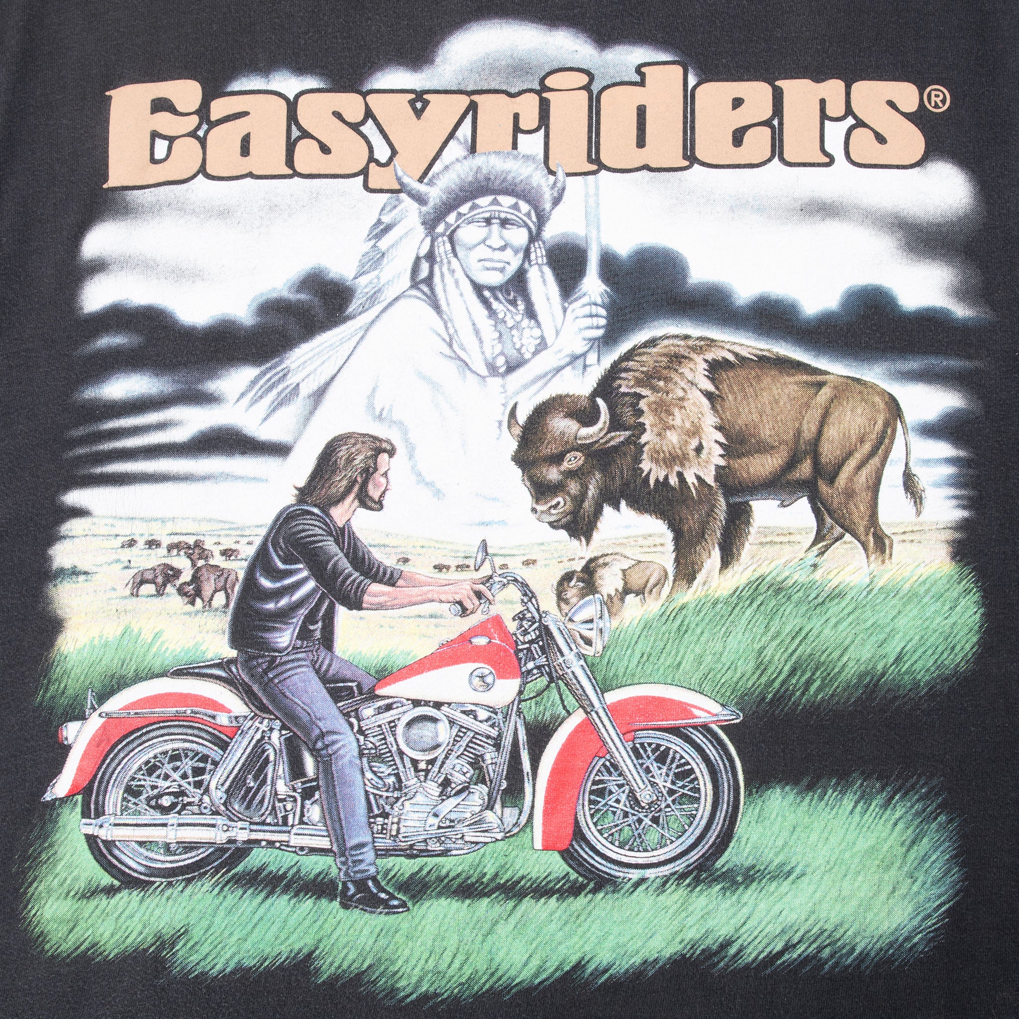 Vintage Easyriders Indian Spirits Scottsdale Arizona Biker Tee Shirt 1990S Size Large