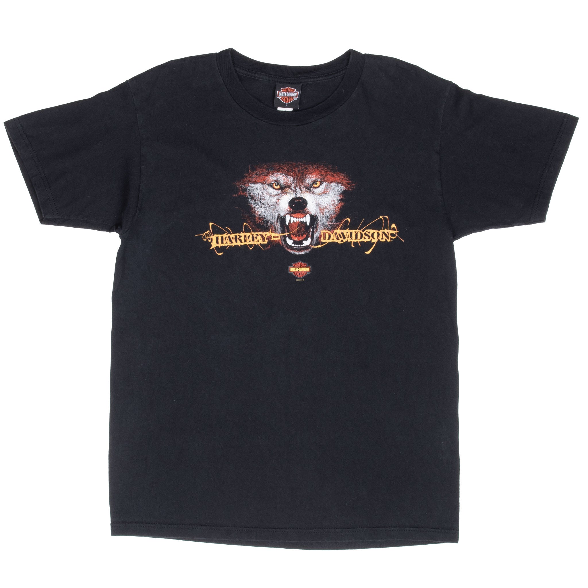 Vintage Harley Davidson Wolf 2003 Tee Shirt Size Large Made In Usa