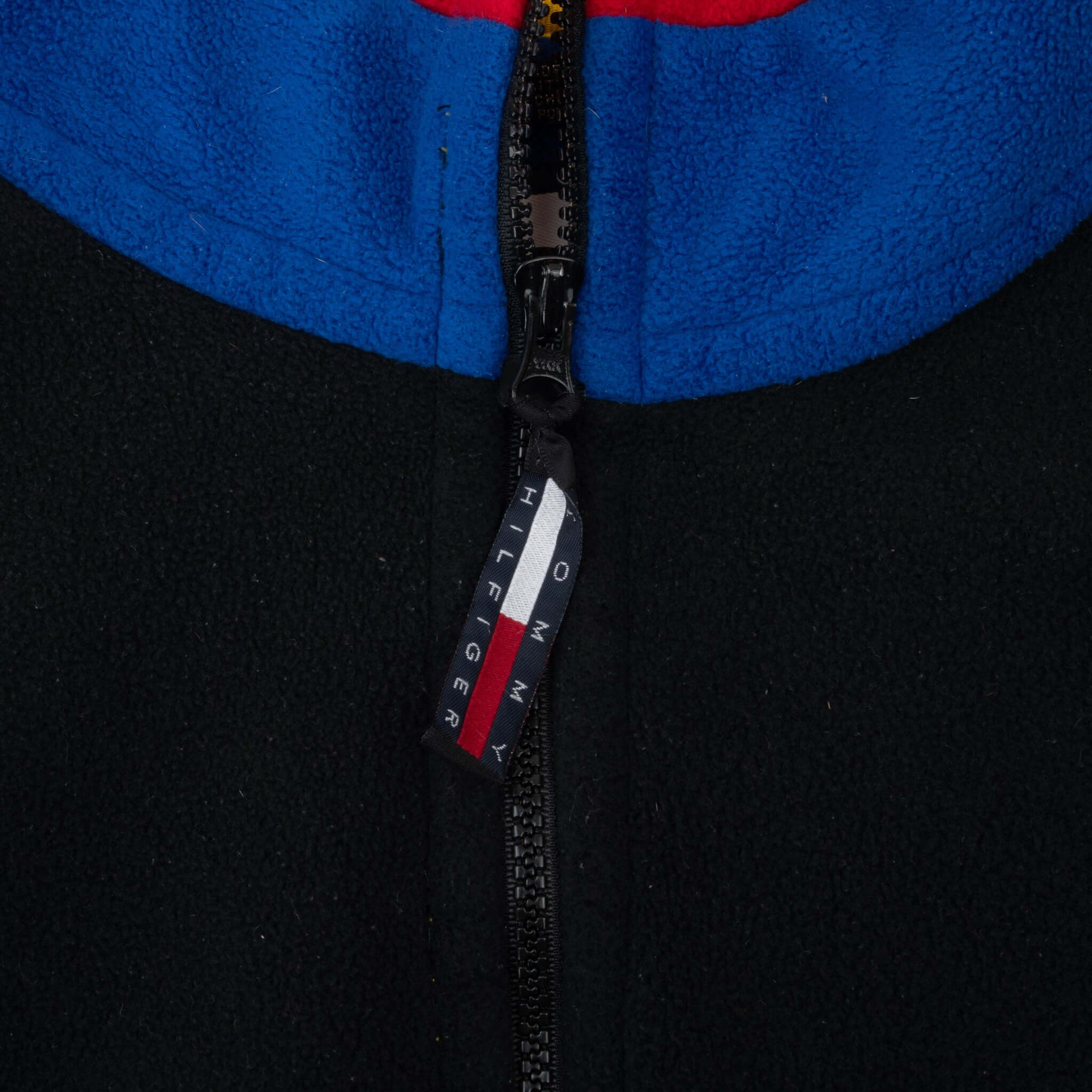 Vintage Tommy Hilfiger Black Quarter Zip Fleece Jacket 1990S Size XL