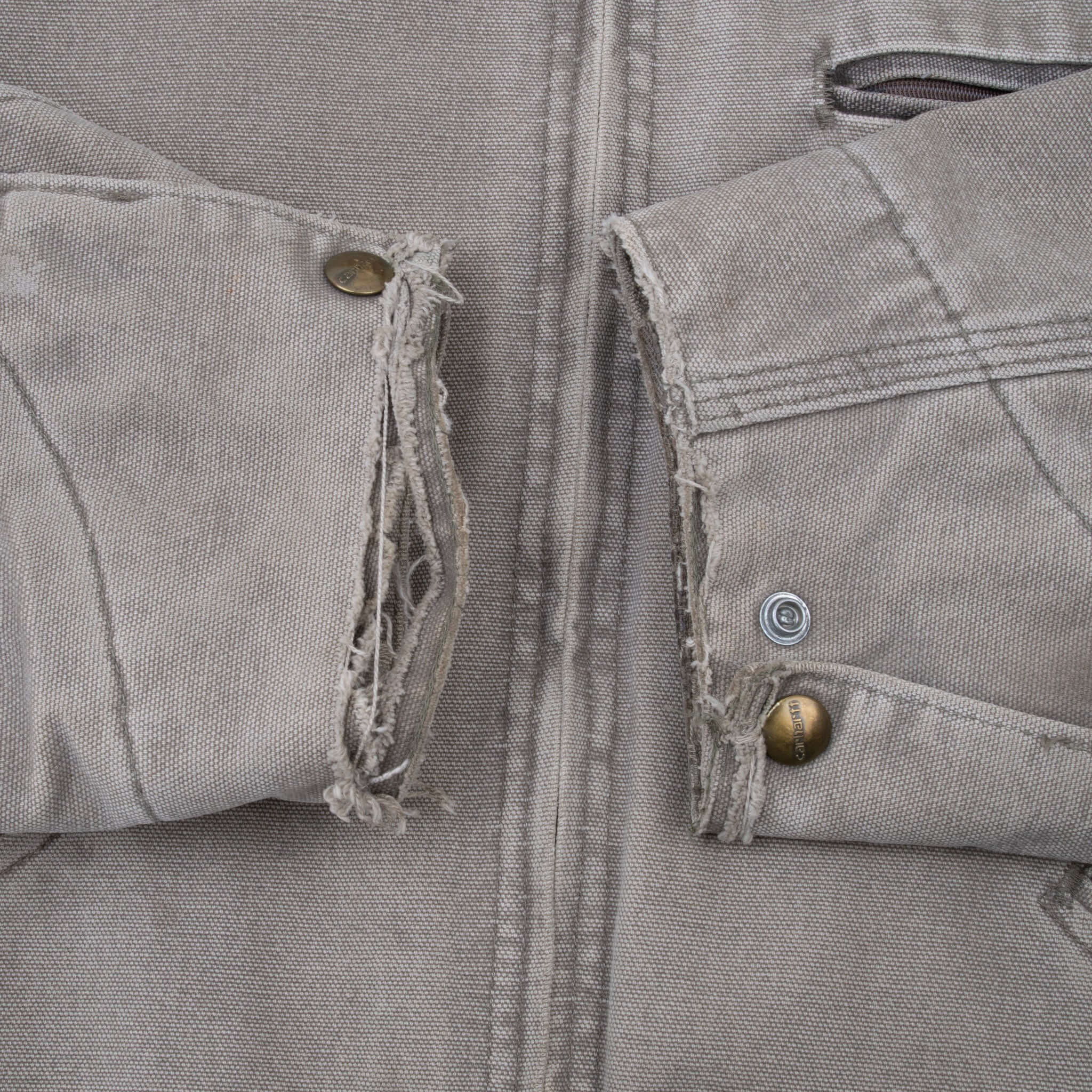 Vintage Carhartt Detroit Style Blanket Lined Washed Grey Jacket 1990S J97DES Size Large Made In Usa