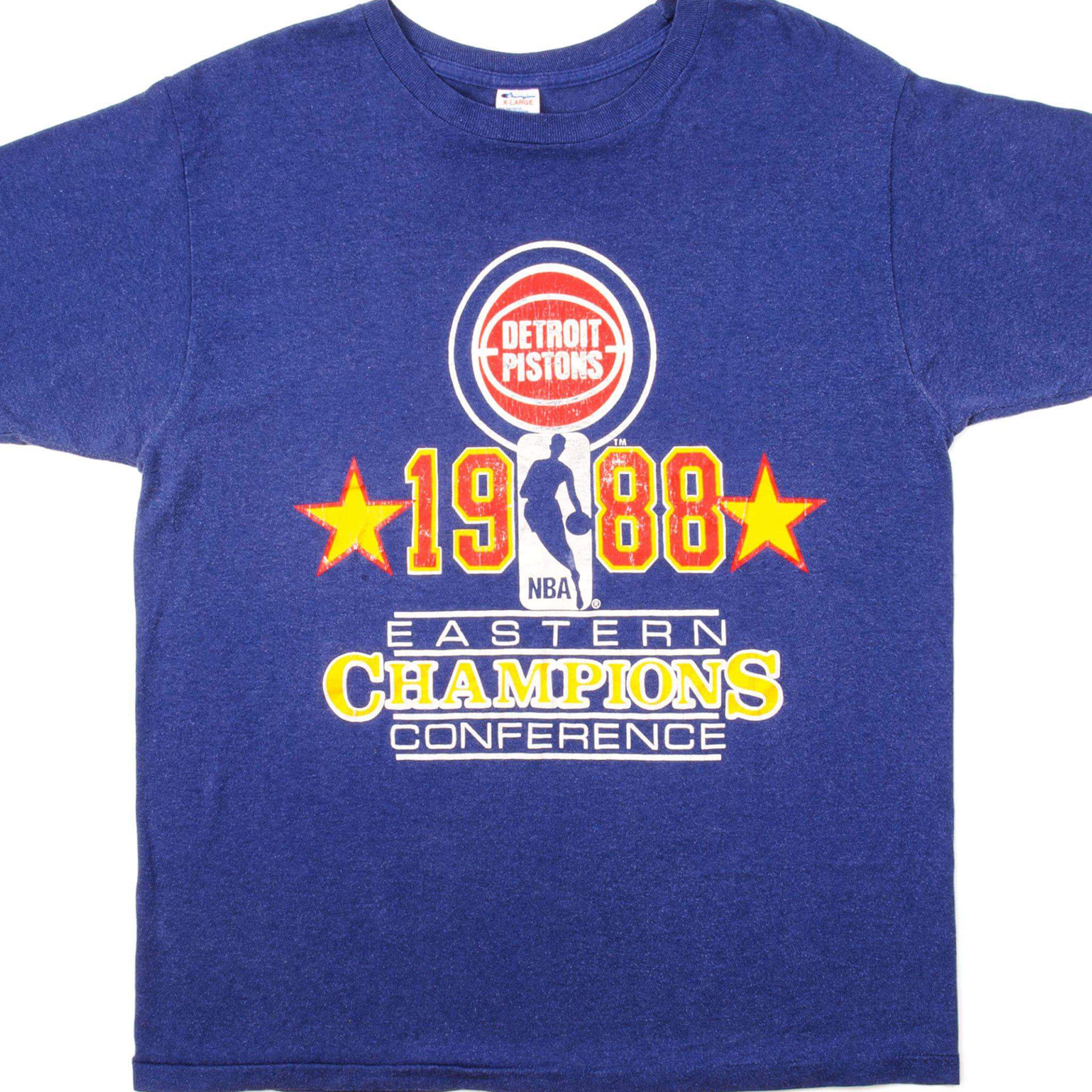 VINTAGE NBA DETROIT PISTON TEE SHIRT 1988 SIZE LARGE MADE IN USA