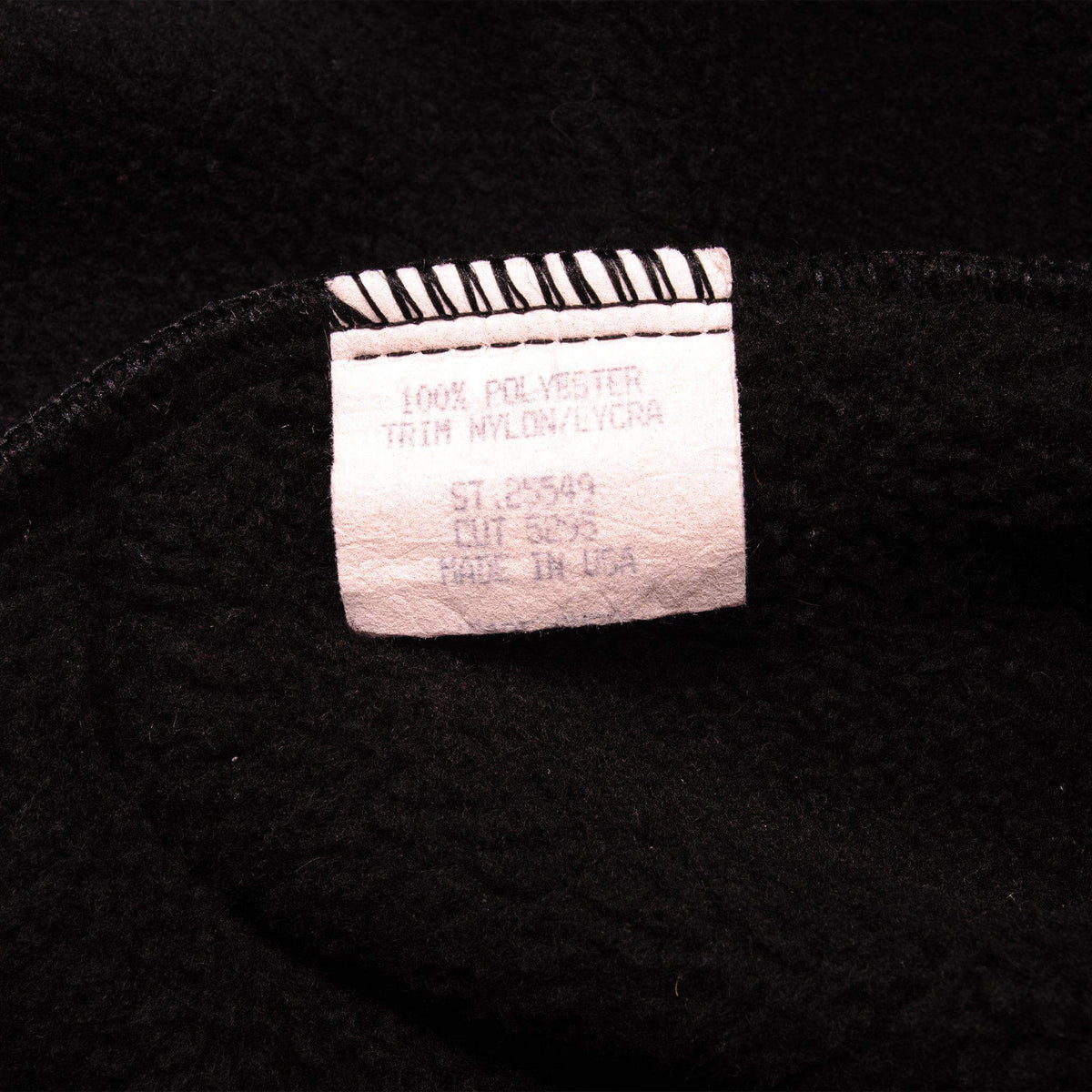Care label showing style and cut numbers inside Patagonia fleece pullover