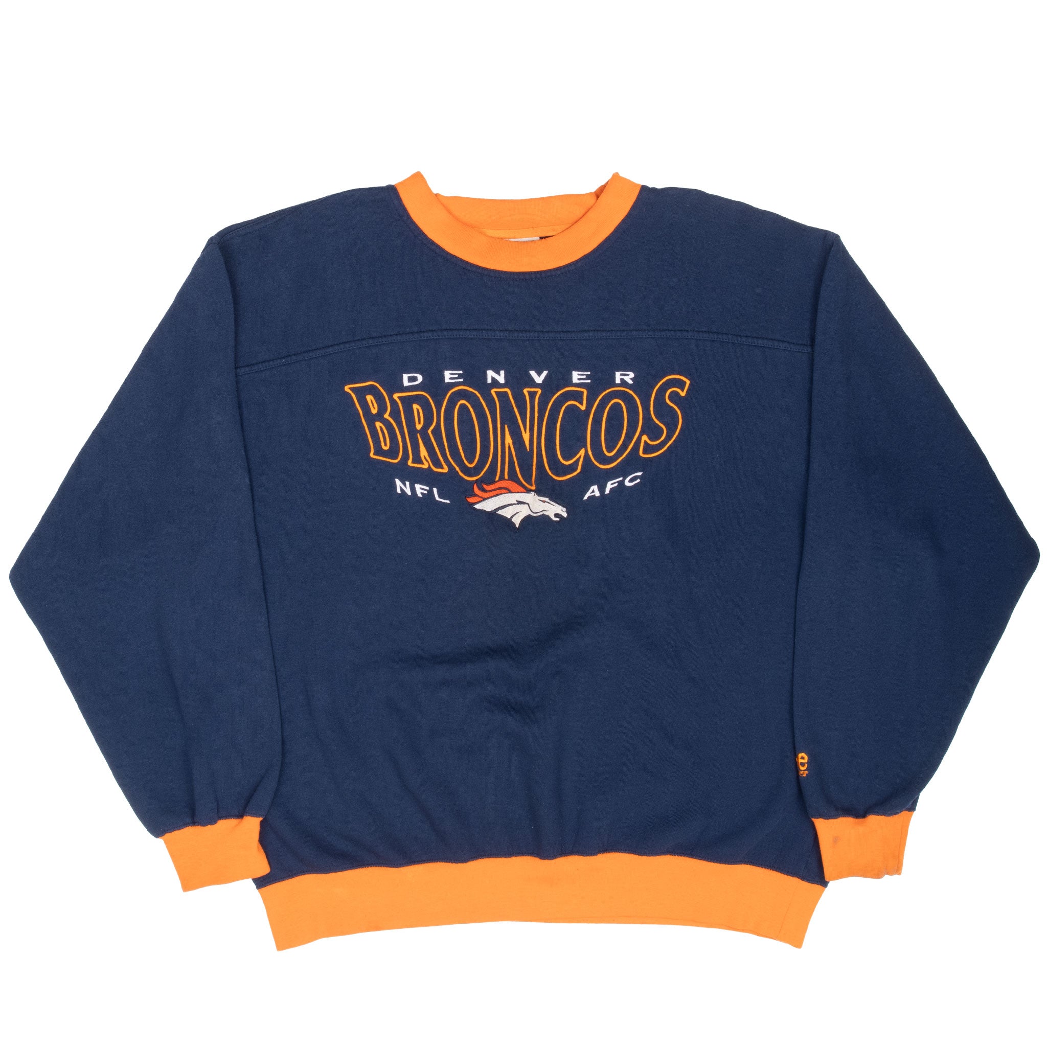 Vintage Nfl Denver Broncos Embroidered 1990S Sweatshirt Size Large Made In Usa