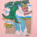 Vintage Surf Monster Niagara Fall Hobie Pink Tee Shirt 1987 Size Small Made In Usa With Single Stitch Sleeves