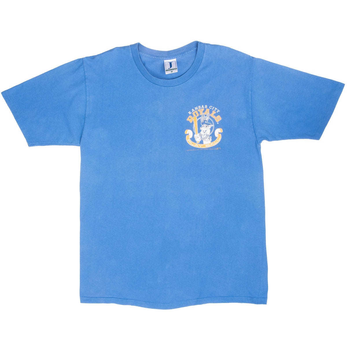 Front of blue Kansas City Royals T-shirt with Bugs Bunny chest graphic