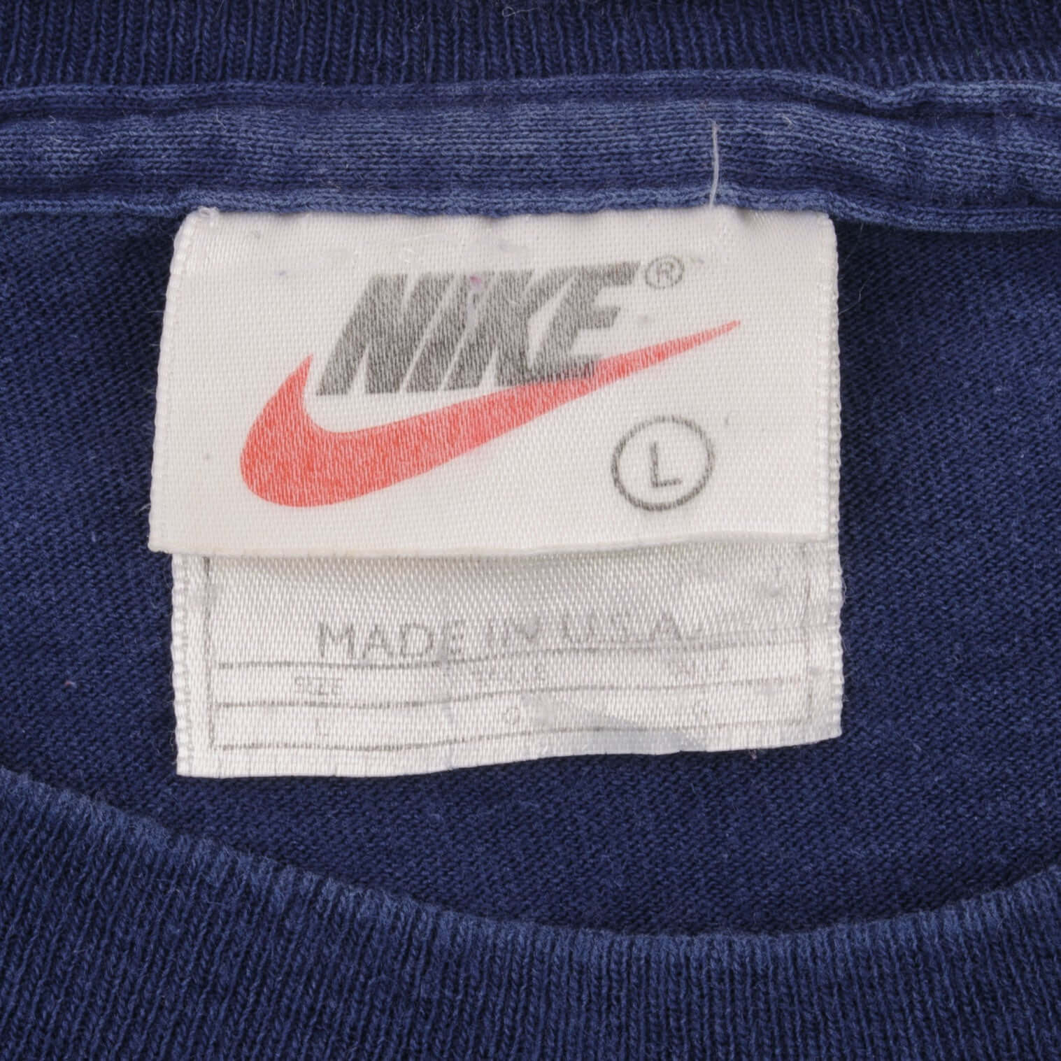 Vintage Nike Classic Swoosh Blue Tee Shirt Size 1990s Size Large Made In USA