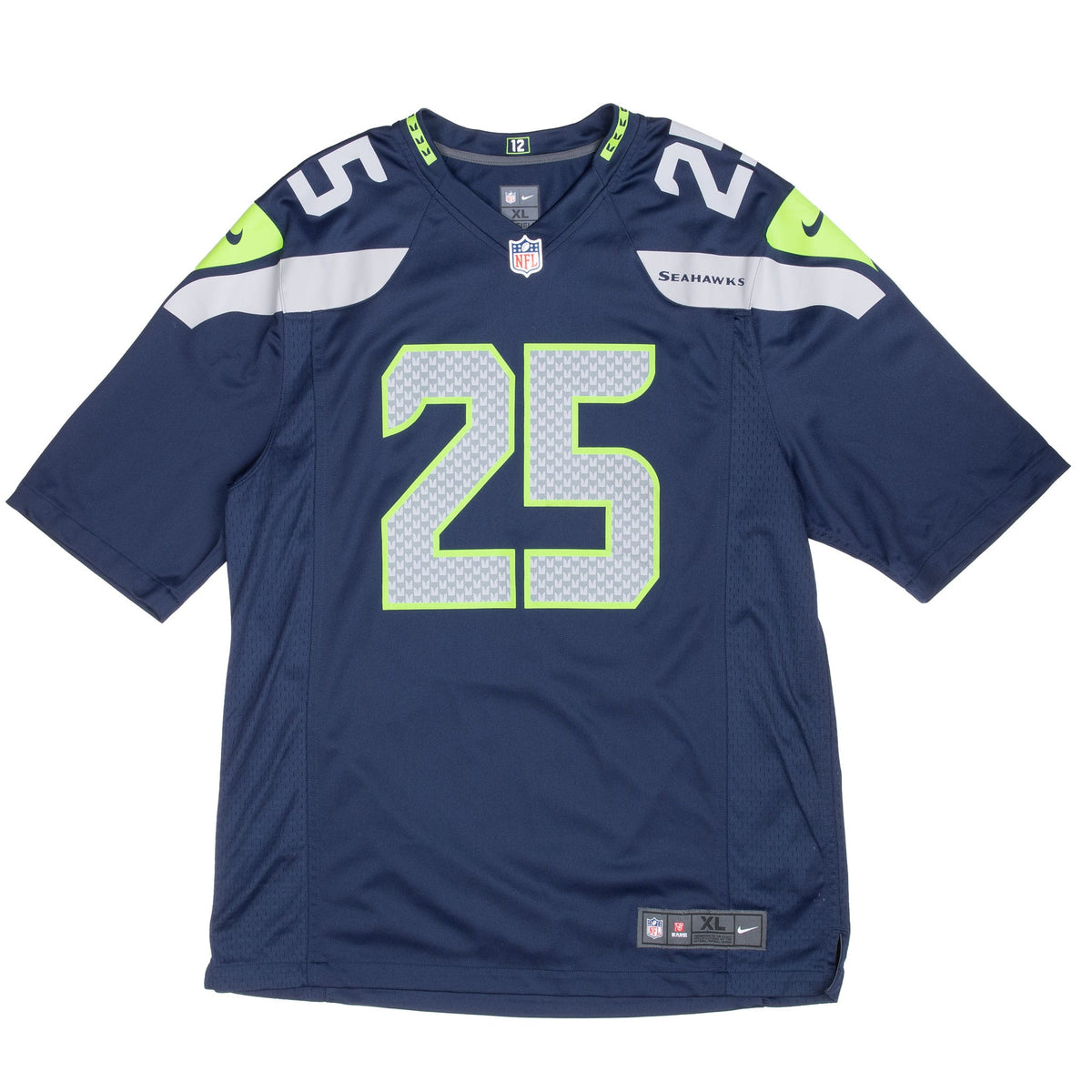 Front of navy Nike Seattle Seahawks Richard Sherman number 25 jersey