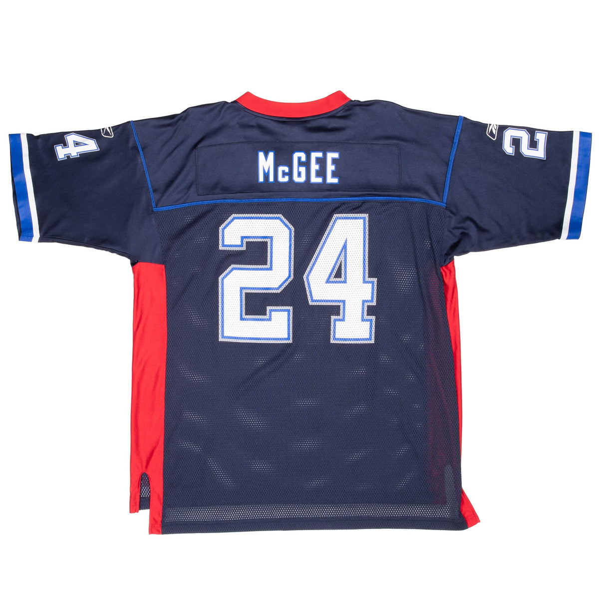 Back of navy Buffalo Bills Reebok jersey with McGee name and number 24 graphics