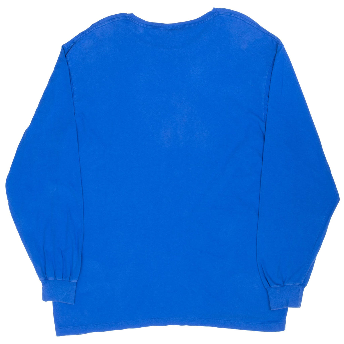 Back of blue Ralph Lauren Polo Sport long-sleeve T-shirt with ribbed cuffs