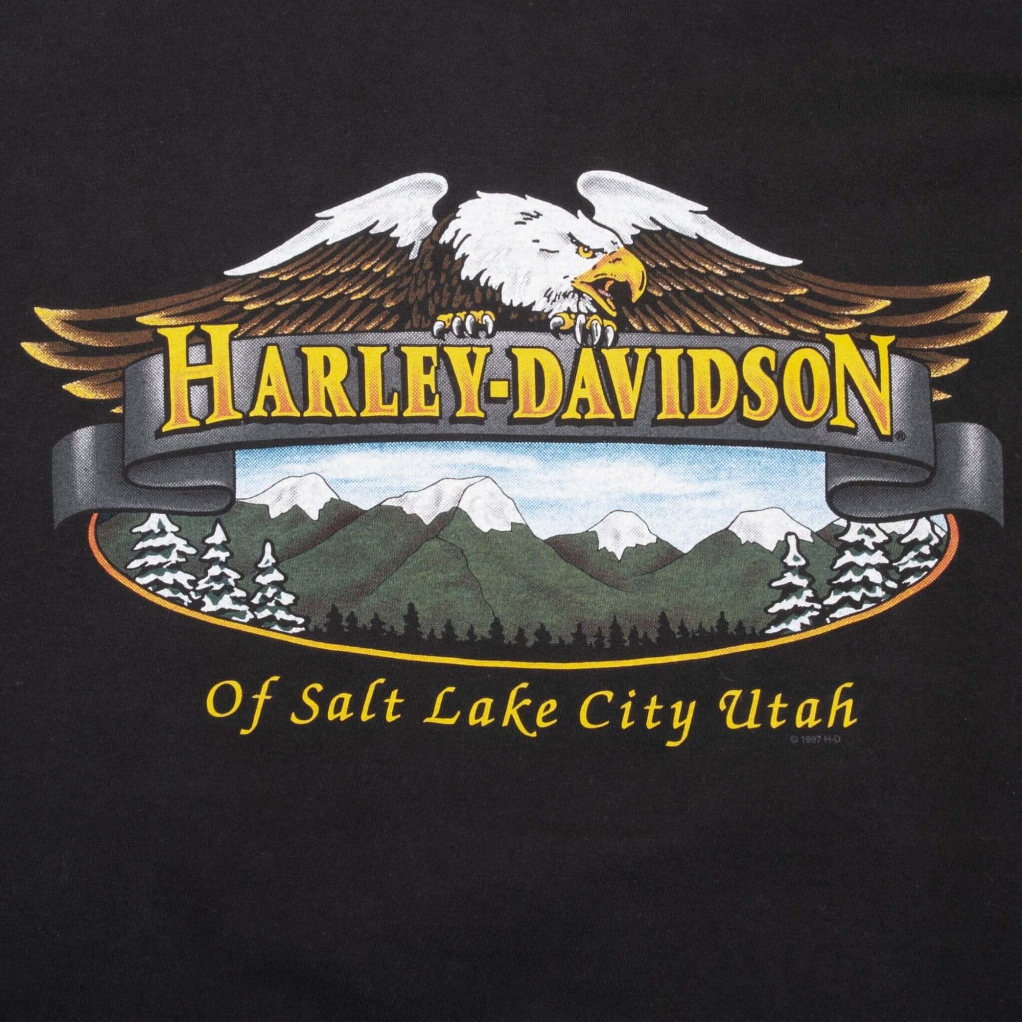 Vintage Harley Davidson Salt Lake City Flame Long Sleeve Tee Shirt 2005 Size XL Made In USA
