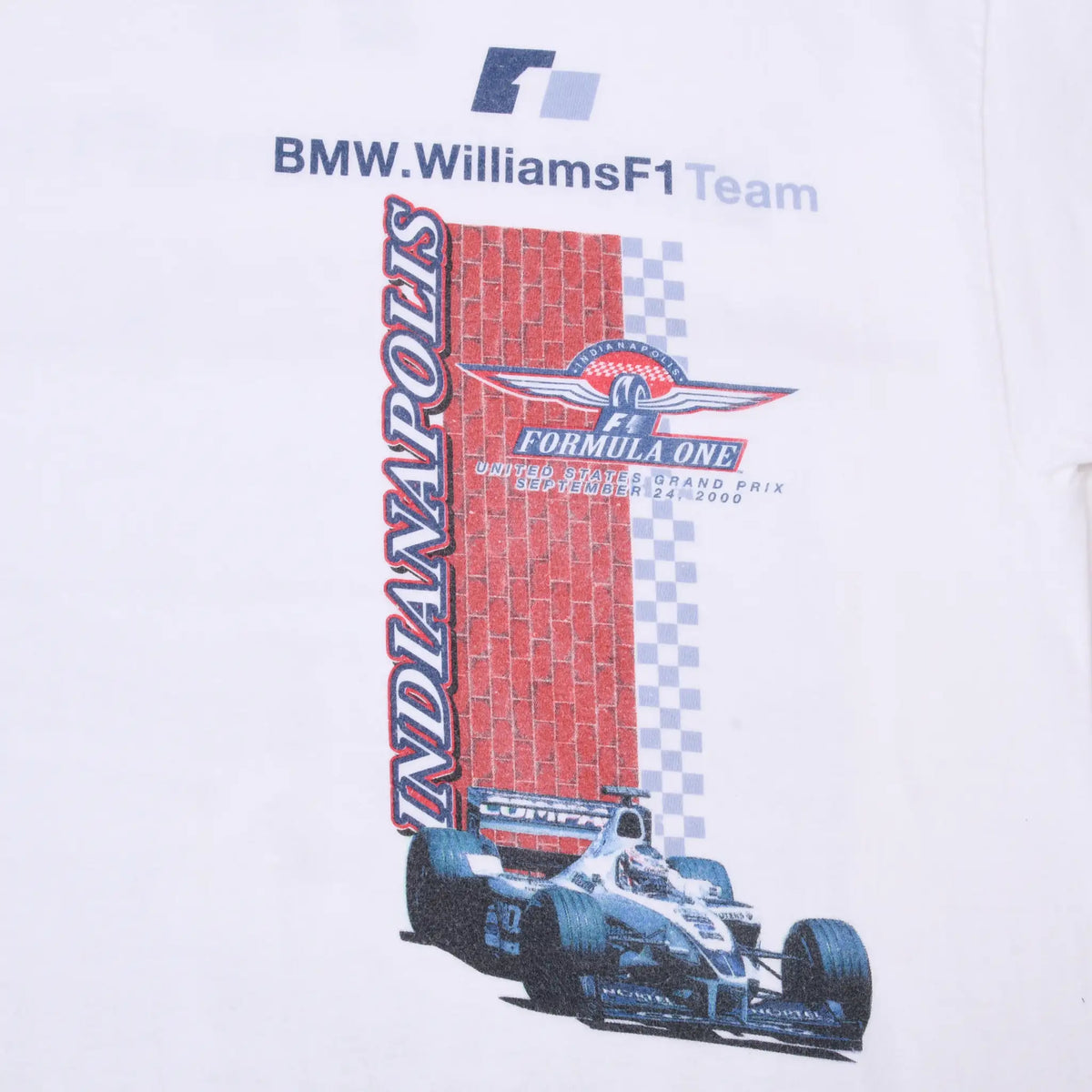 Front graphic detail with BMW Williams F1 Team, Indianapolis lettering and race car