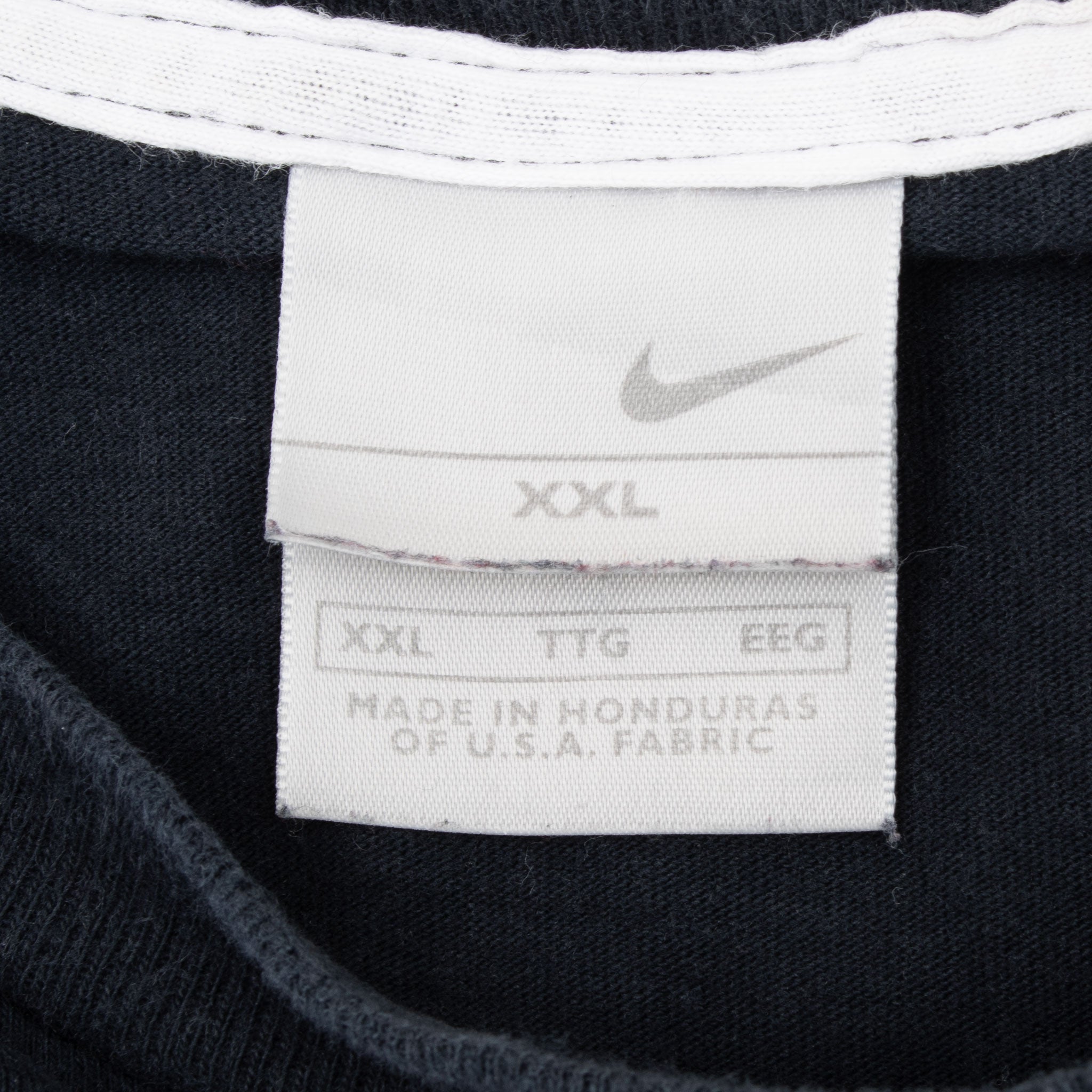 Vintage Nike Black Classic Swoosh Tee Shirt 2000S Size 2XL Made In Usa