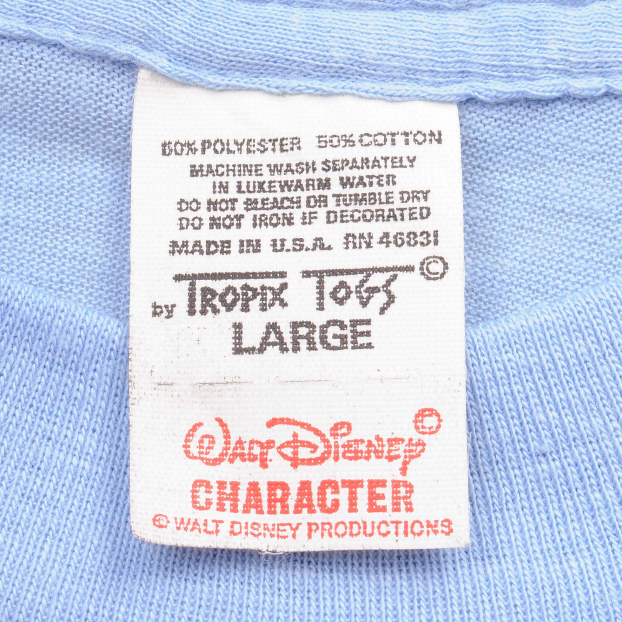 Vintage Disney Mickey Mouse 1980S Tee Shirt Size Medium Made In USA With Single Stitch Sleeves