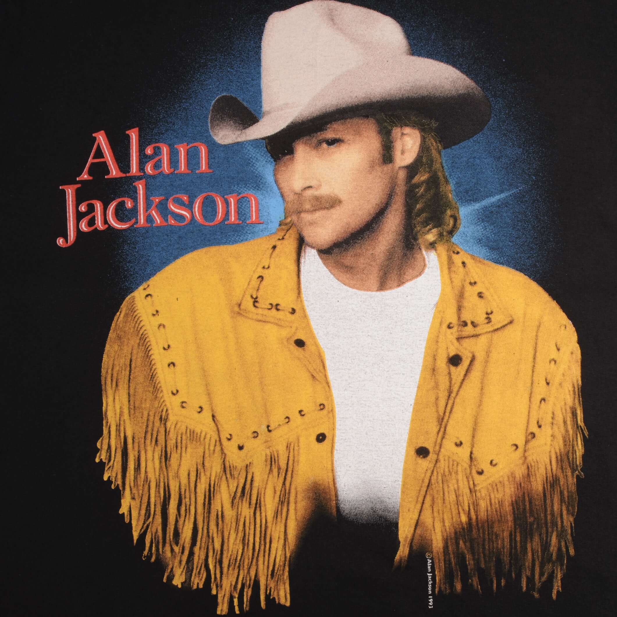 Vintage Alan Jackson A lot About Livin And A Little Bout Love Tee Shirt 1993 Medium Made In USA With Single Stitch Sleeves