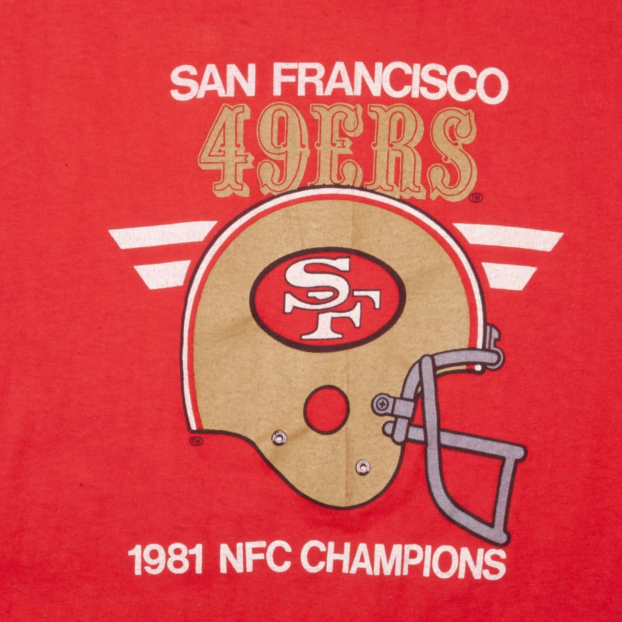 VINTAGE NFL SAN FRANCISCO 49ERS NFC CHAMPIONS 1981 TEE SHIRT LARGE MADE IN USA