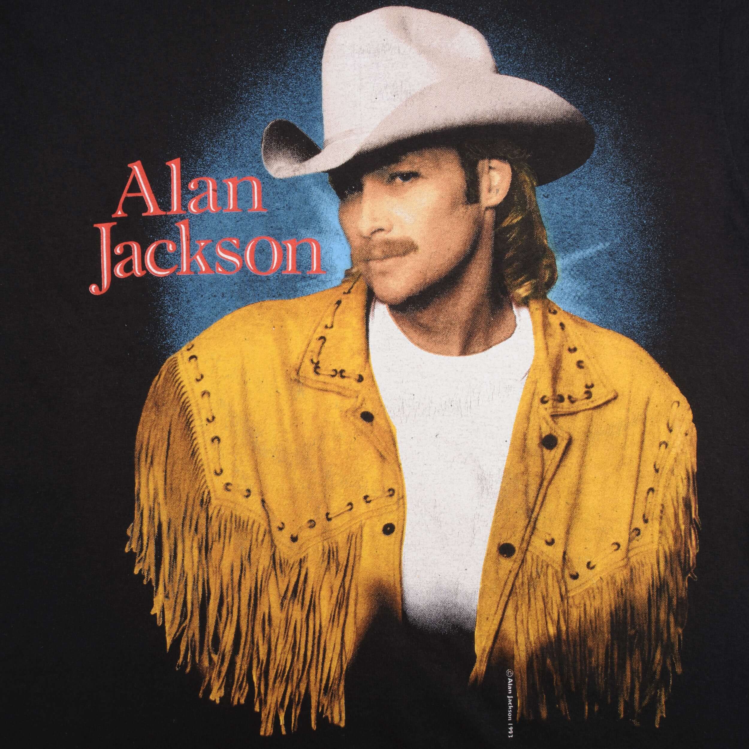 Vintage Alan Jackson A lot About Livin And A Little Bout Love Tee Shirt 1993 Medium Made In USA With Single Stitch Sleeves