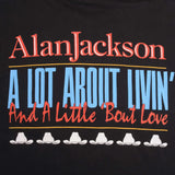 Vintage Alan Jackson A lot About Livin And A Little Bout Love Tee Shirt 1993 Medium Made In USA With Single Stitch Sleeves