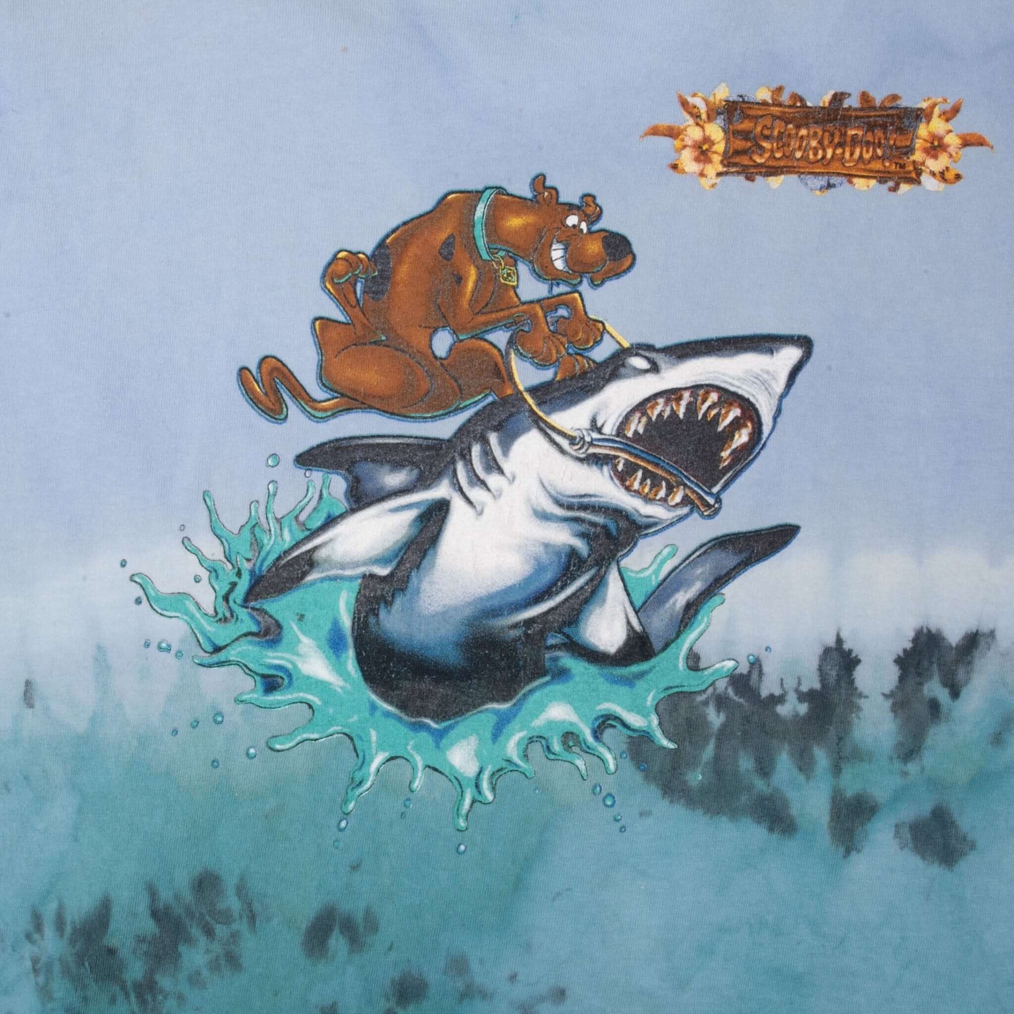 Vintage Scooby-Doo Tie Dye Shark Tee Shirt 1999 Size Medium
