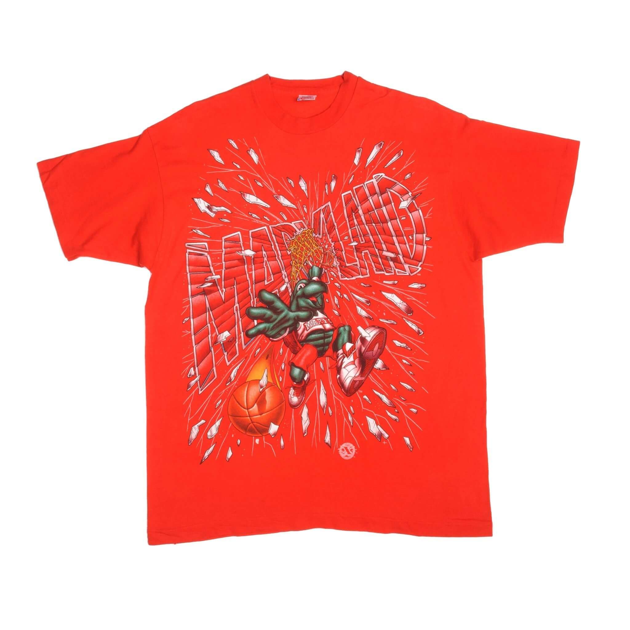 Vintage Maryland Terrapins College Basketball 1990S Tee Shirt Size XLarge With Single Stitch Sleeves