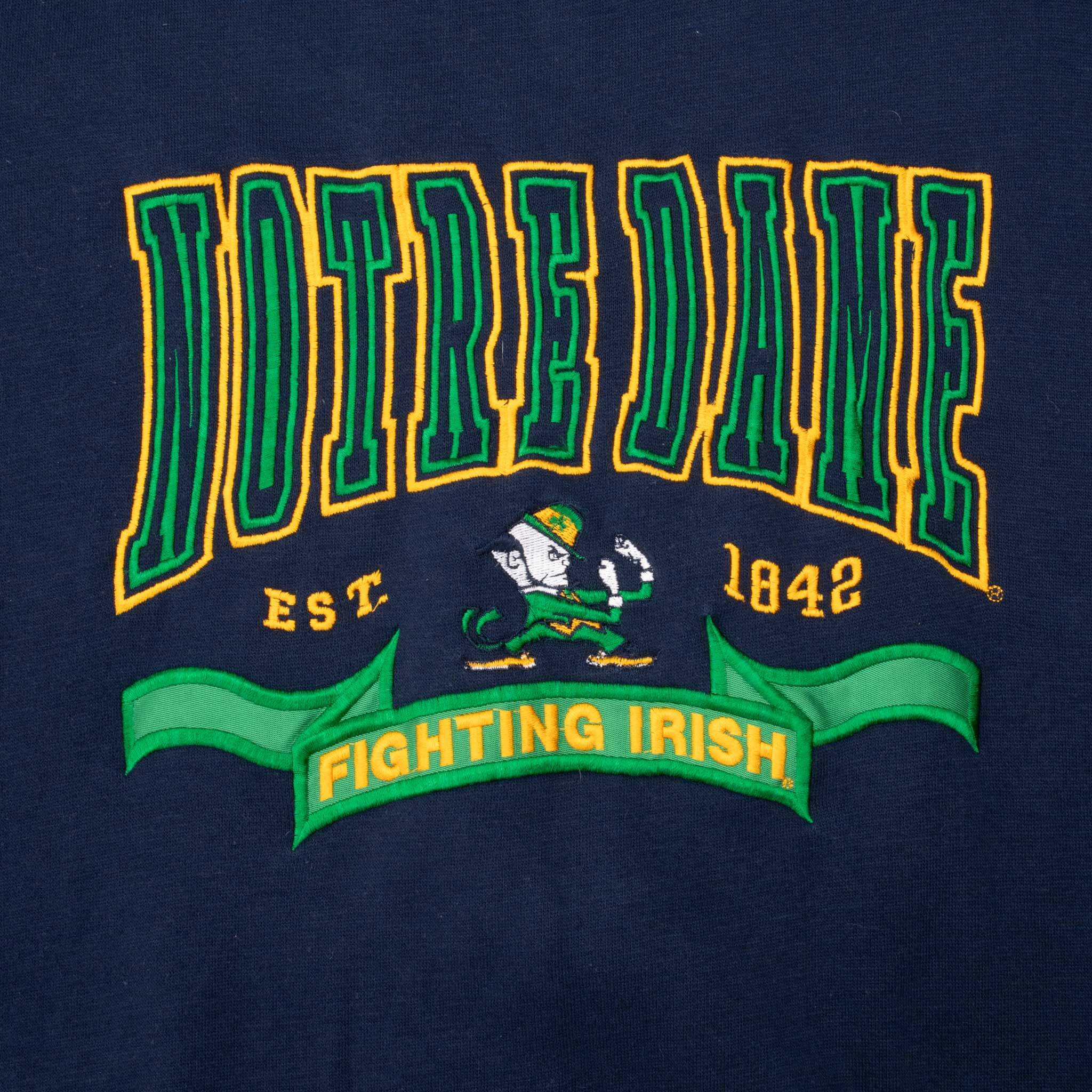 Vintage Ncaa Notre Dame University Fighting Irish Blue Sweatshirt 1990S Size XL