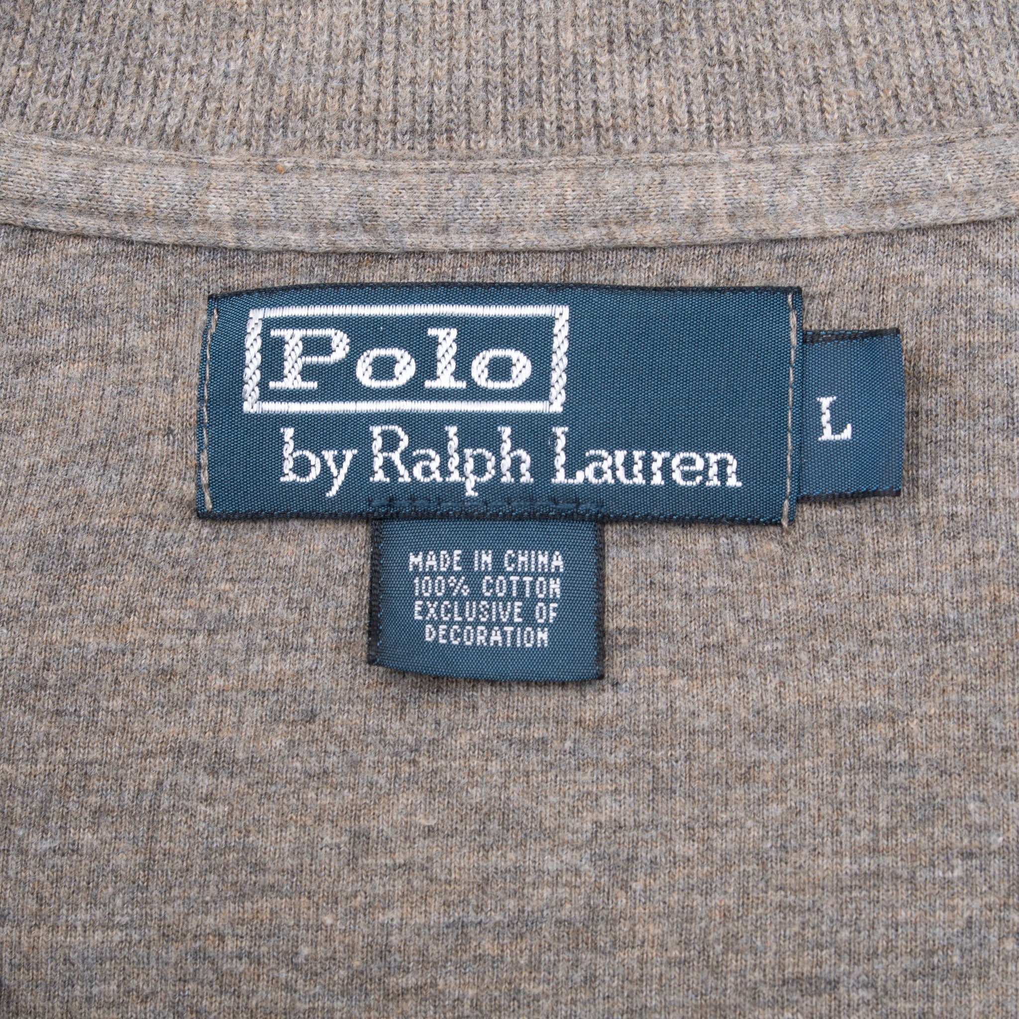 Vintage Polo Ralph Lauren Khaki Green Quarter 1/4 Zip Sweater 1990S Size Large