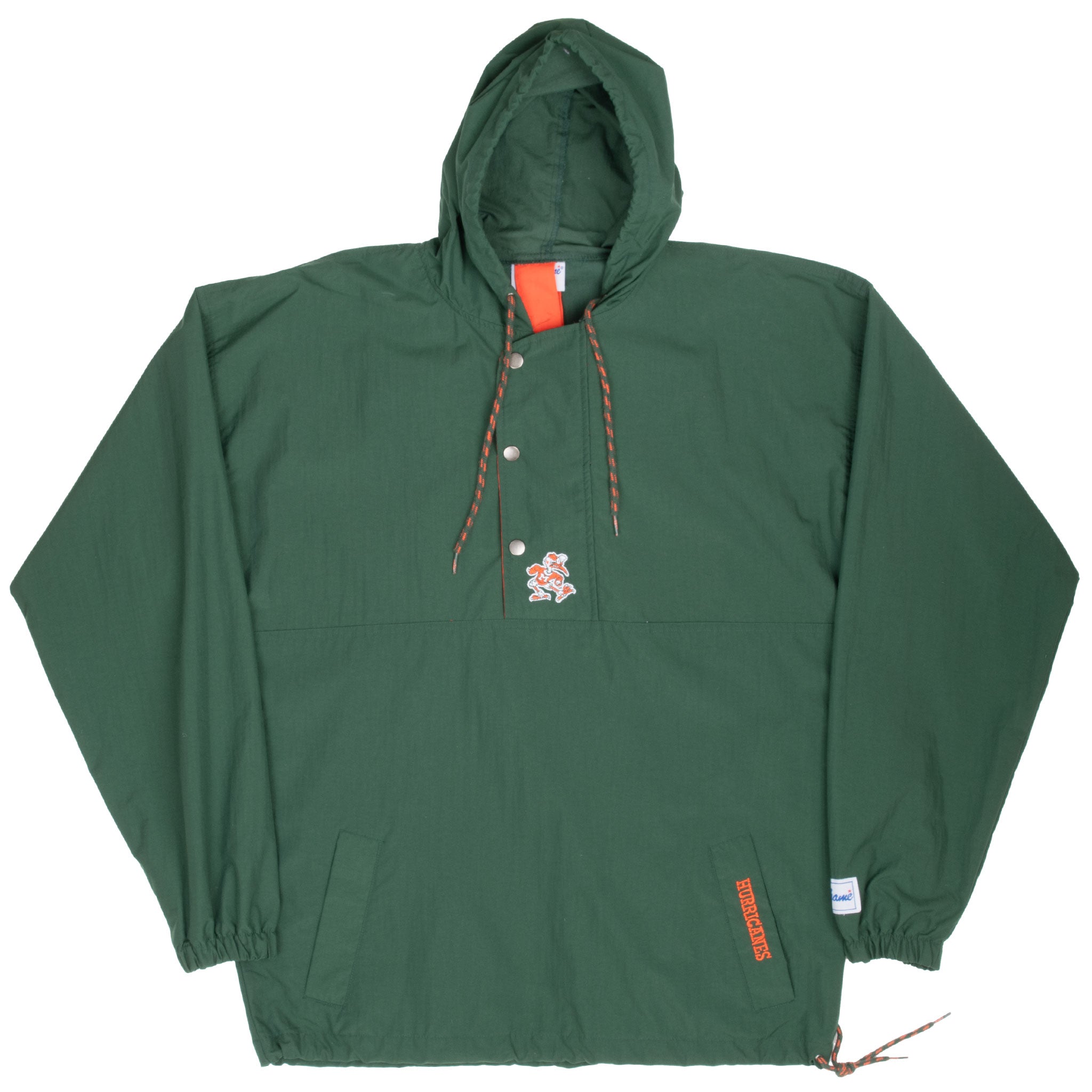 Vintage Ncaa Miami Hurricanes Pullover Windbreaker Jacket 1990S Size Large