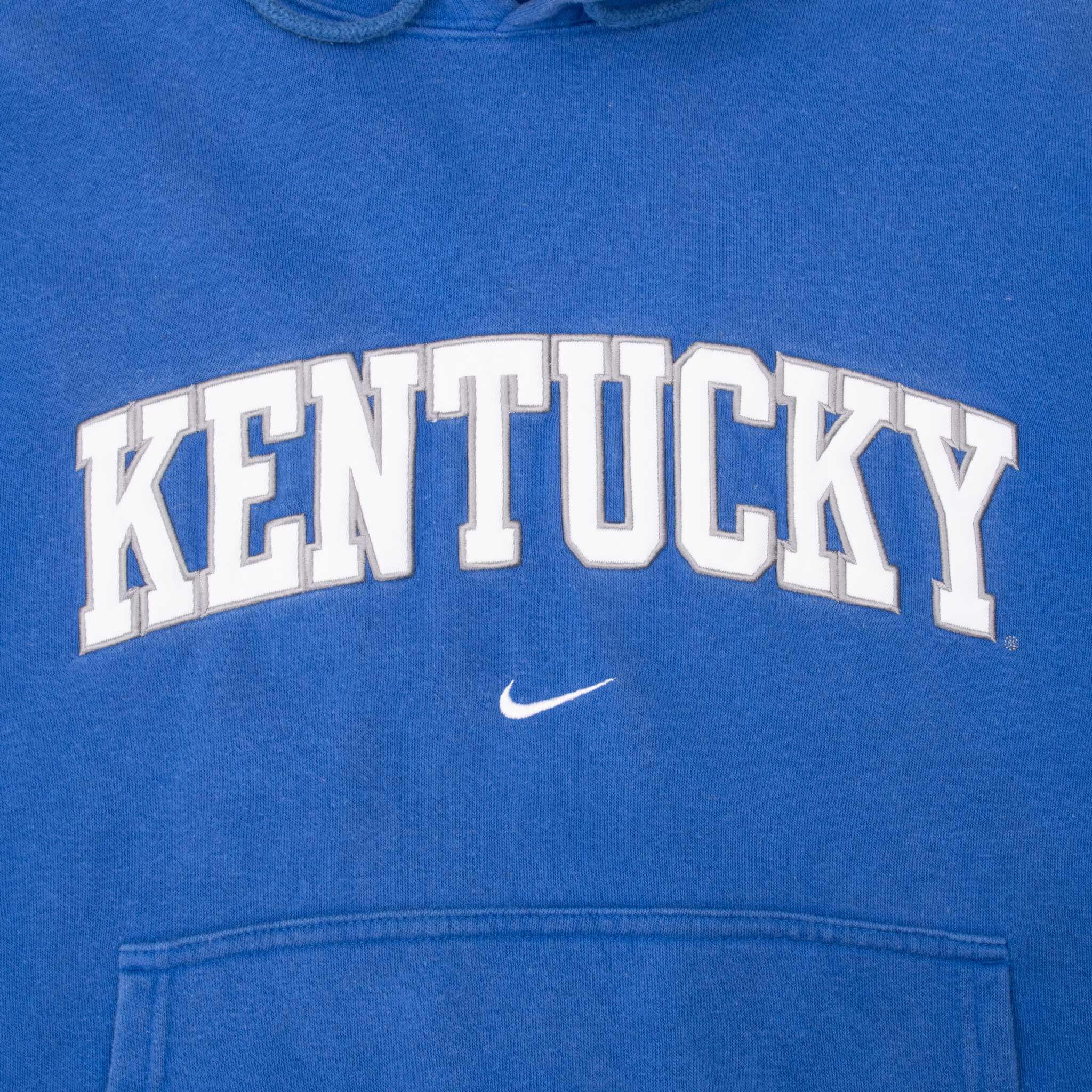 Vintage Nike Ncaa Kentucky Blue Hoodie Sweatshirt 1990S Size Large