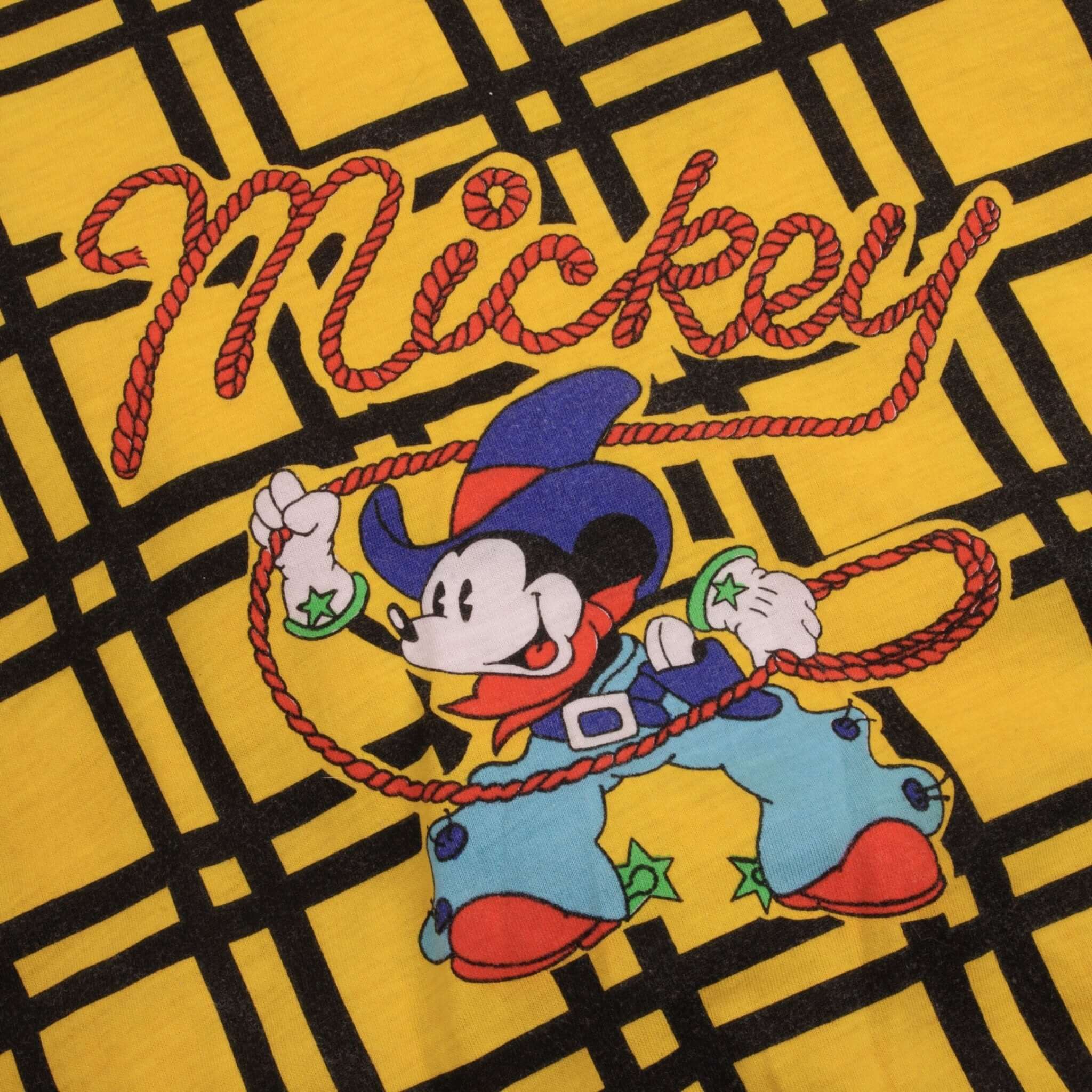 Vintage Disney All Over Print Mickey Cowboy Reversible Sweatshirt Size Large