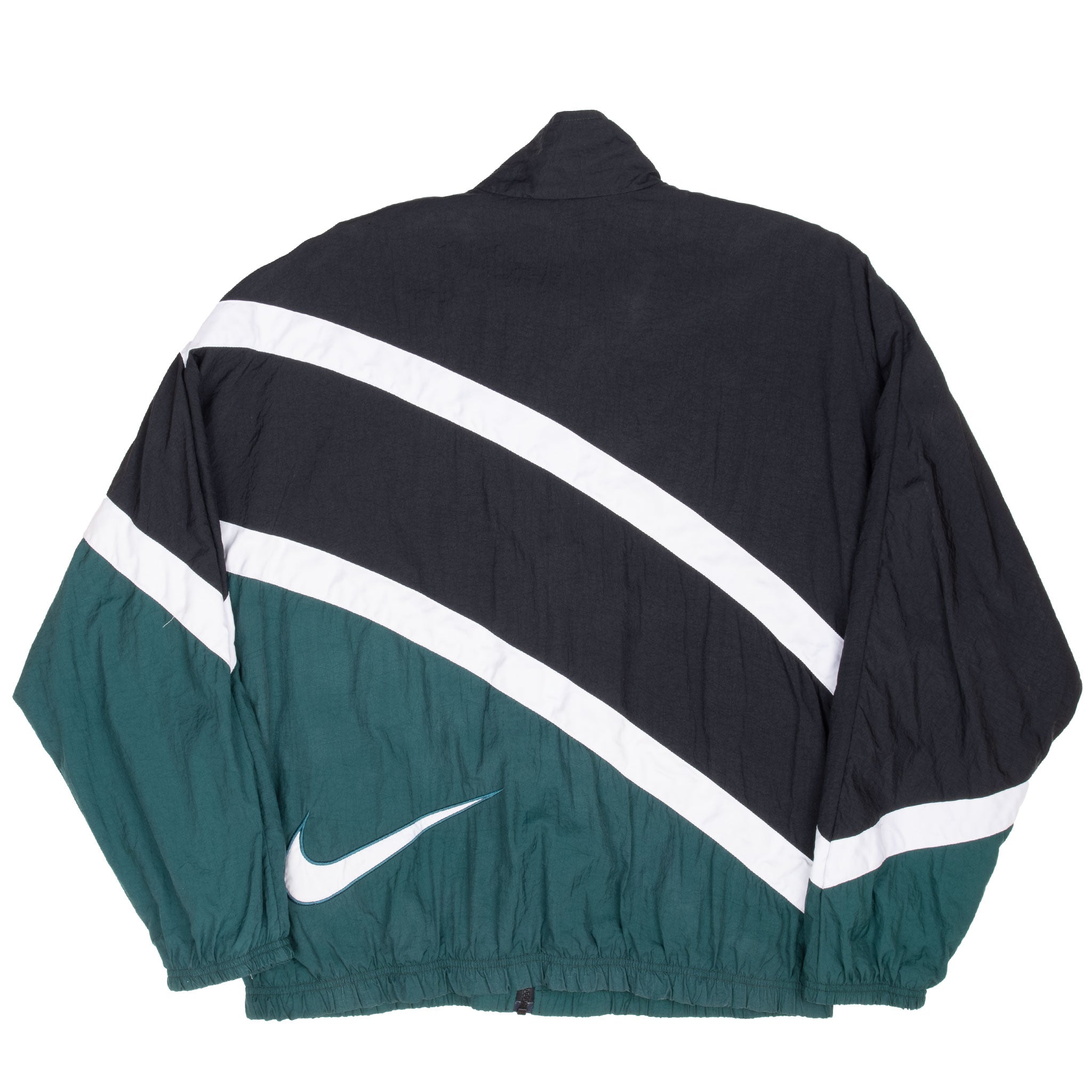 Vintage Nike Big Swoosh Green Windbreaker Jacket 1990S Size Large