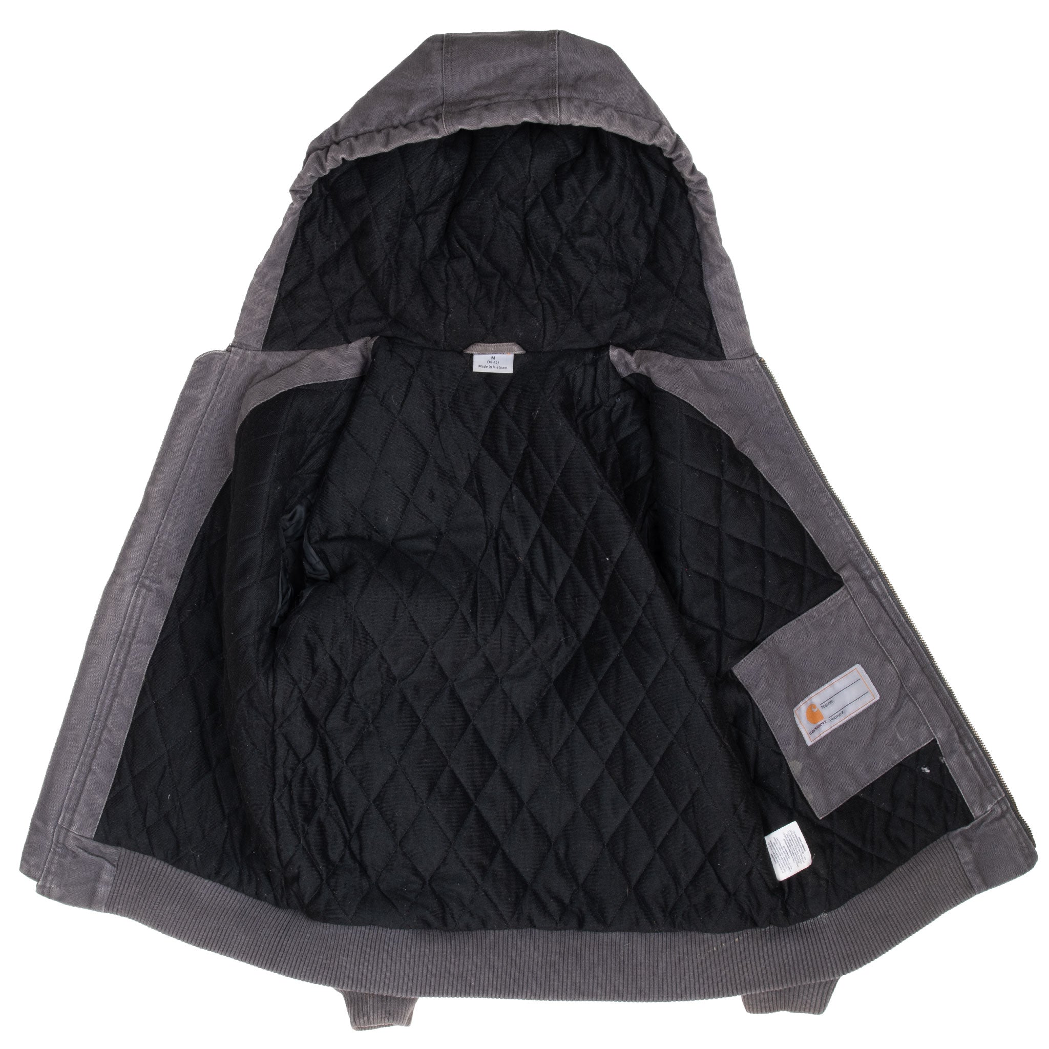 VINTAGE CARHARTT GREY ACTIVE WORKER KIDS JACKET SIZE MEDIUM YOUTH (10-12)