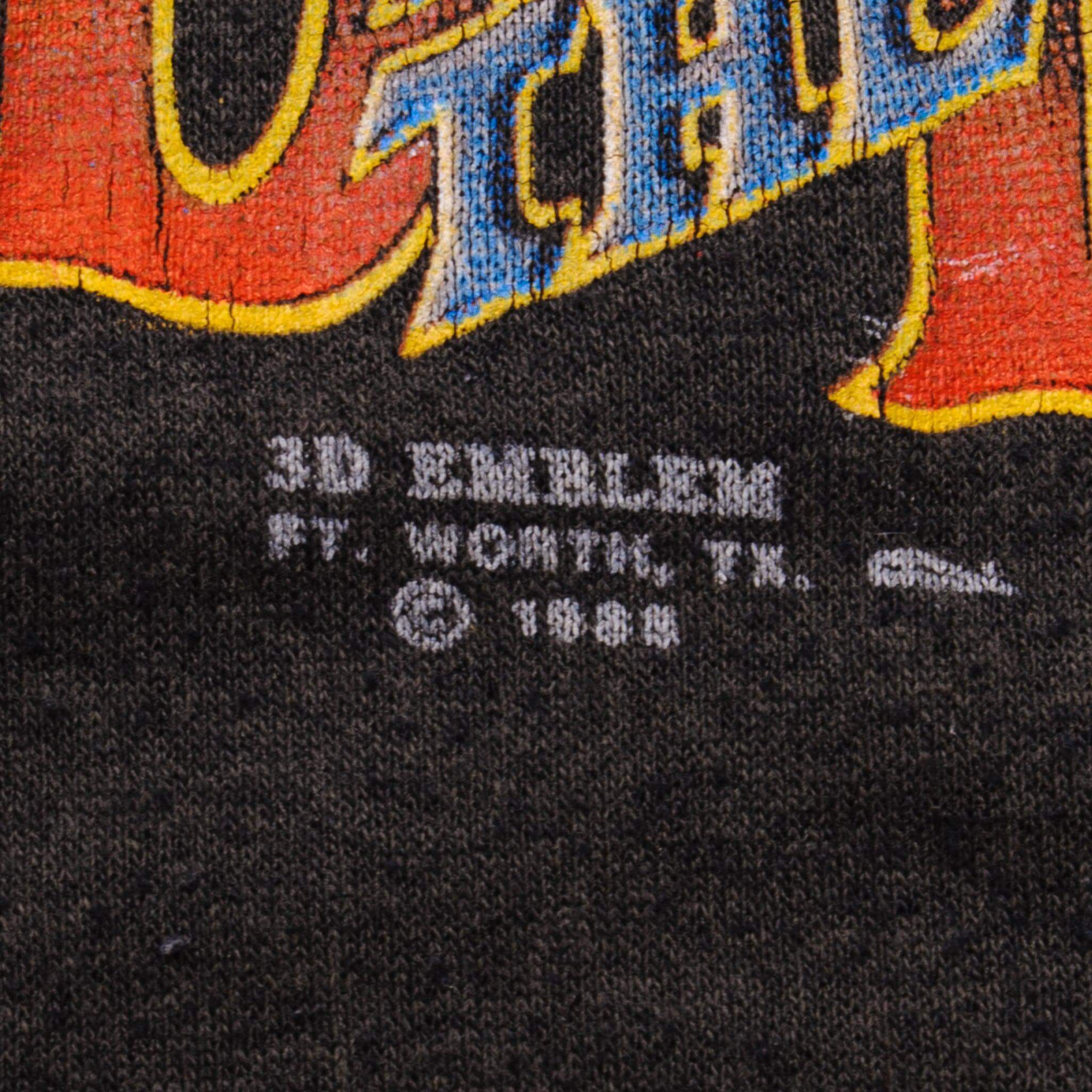 Vintage 3D Emblem Trucker Only Bad To The Bone Tee Shirt Size Large Made In USA With Single Stitch Sleeves