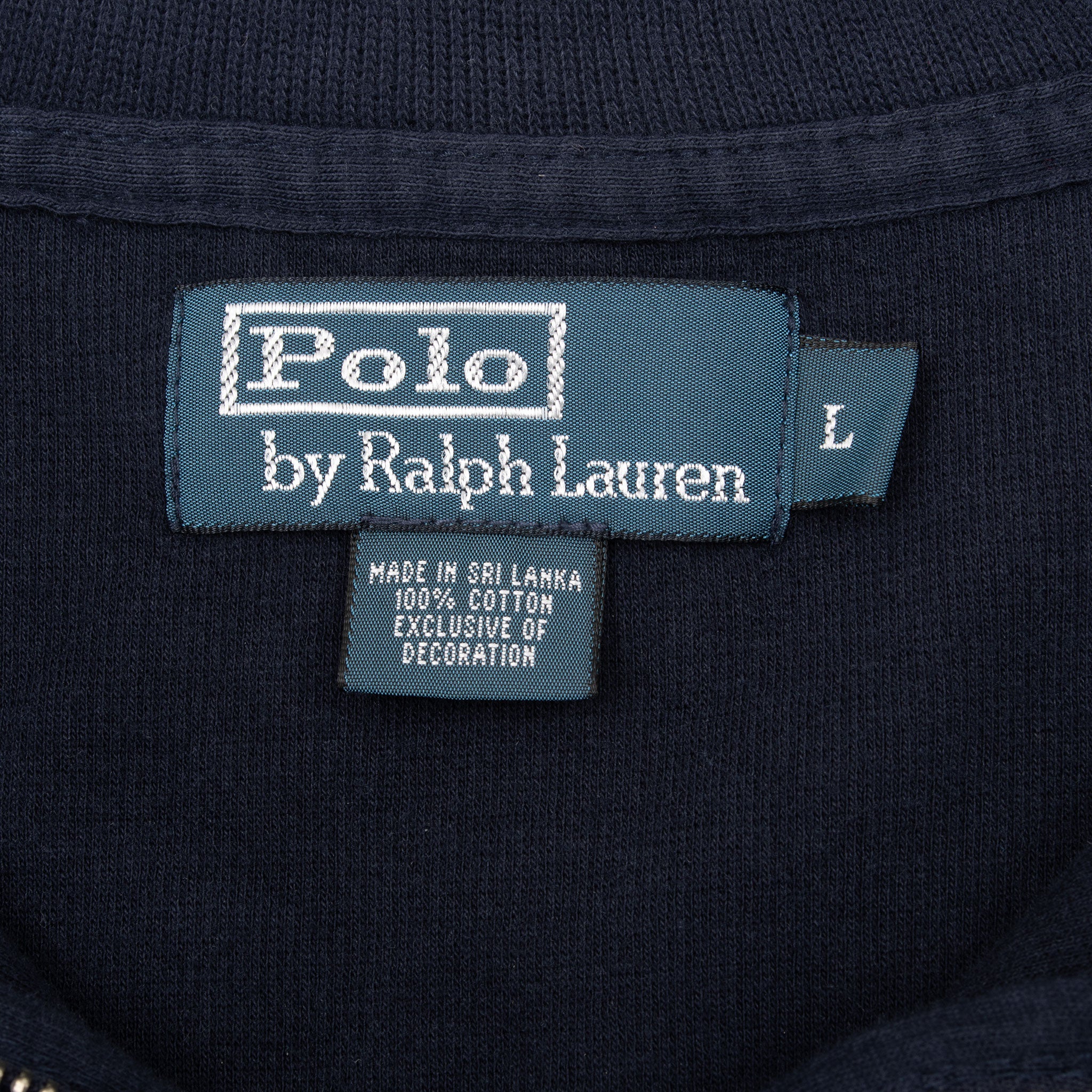 Vintage Polo Ralph Lauren Navy Blue Quarter 1/4 Zip Sweater 1990s Size Large