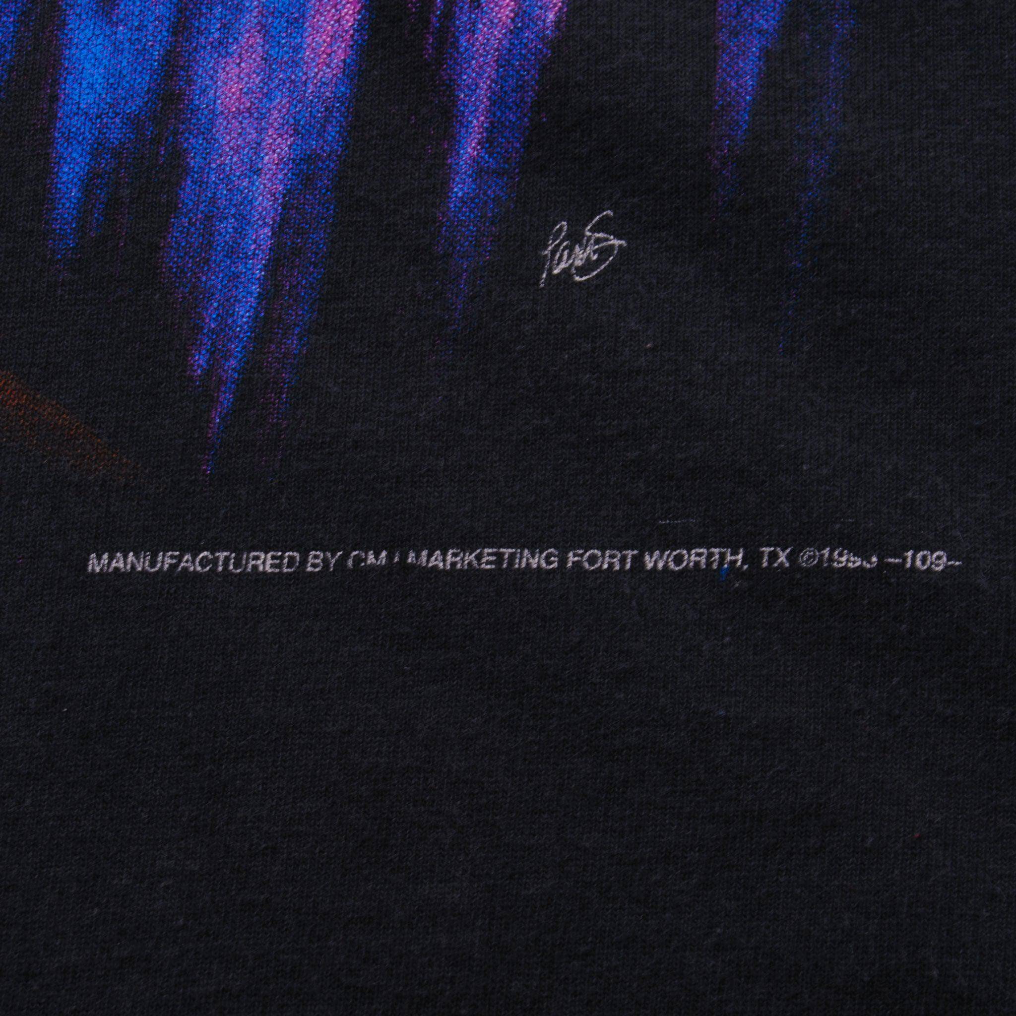 Vintage Black 3D Emblem Indian Chief head Custom Harlees Danville, Va 799-9001 1993 Tee Shirt Size XL With Single Stitch Made In USA