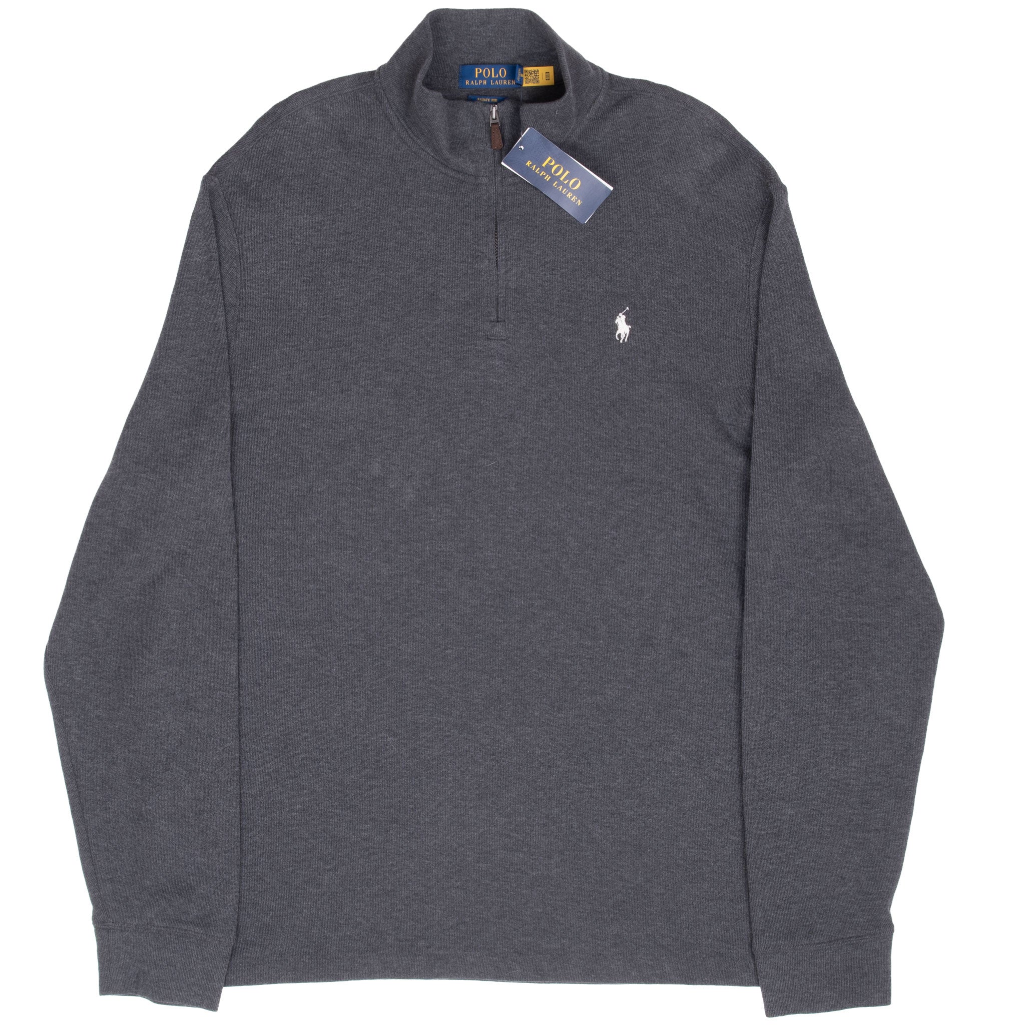 Vintage Polo Ralph Lauren Dark Grey Quarter 1/4 Zip Sweater 1990S Size Large