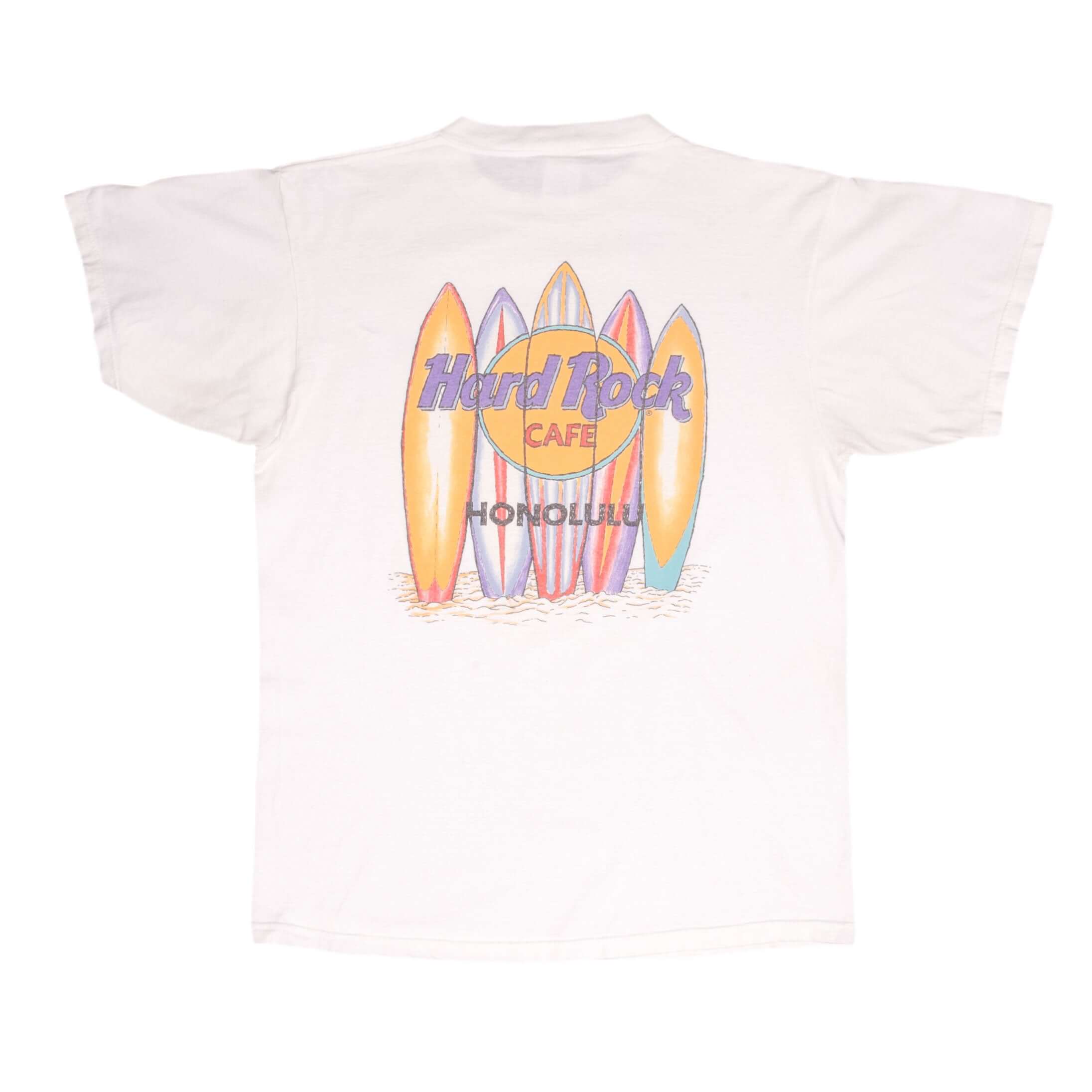 Vintage Hard Rock Cafe Honolulu Hawaii Surf Tee Shirt 1990S Size Large
