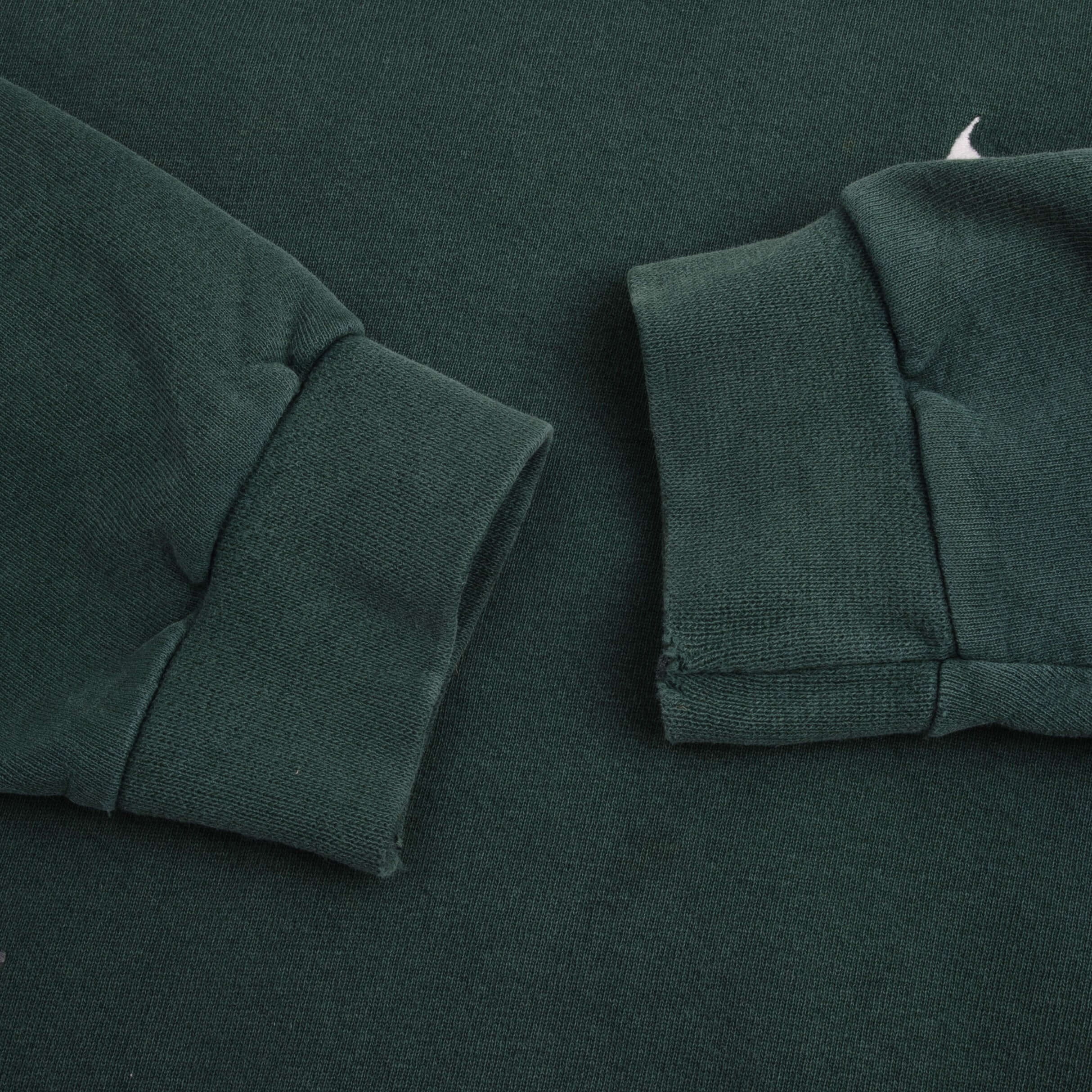 Vintage Pine Green Nike Swoosh Sweatshirt 1990S Size Large Made In USA