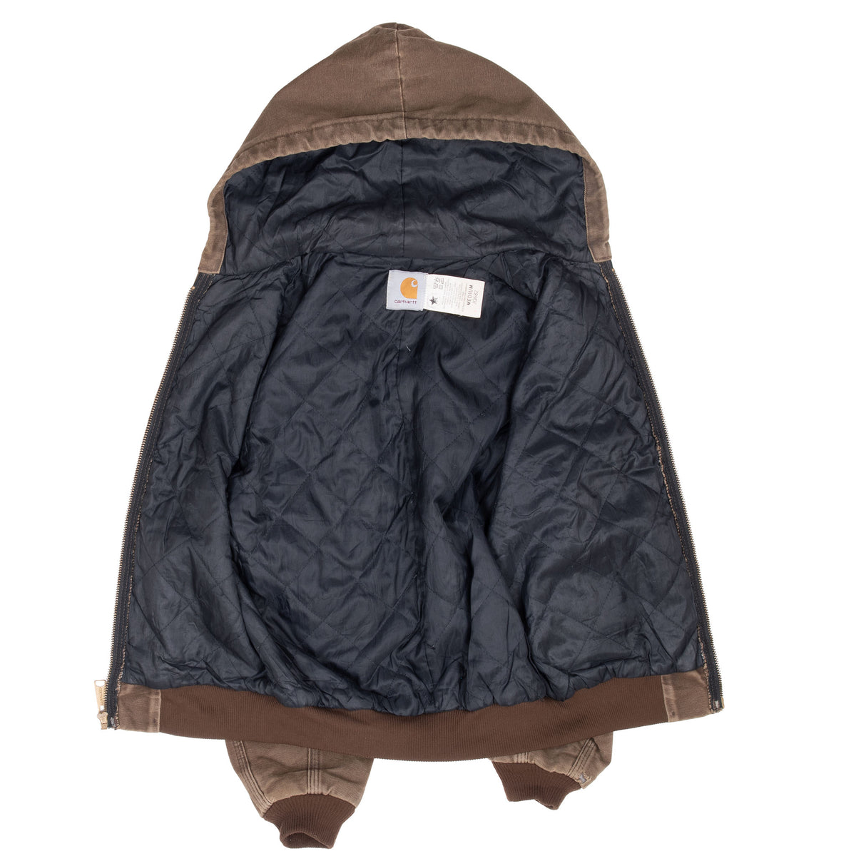 Vintage Carhartt Brown Active Worker Kids Jacket JQ682 1990S Size Medium Youth Made In Usa
