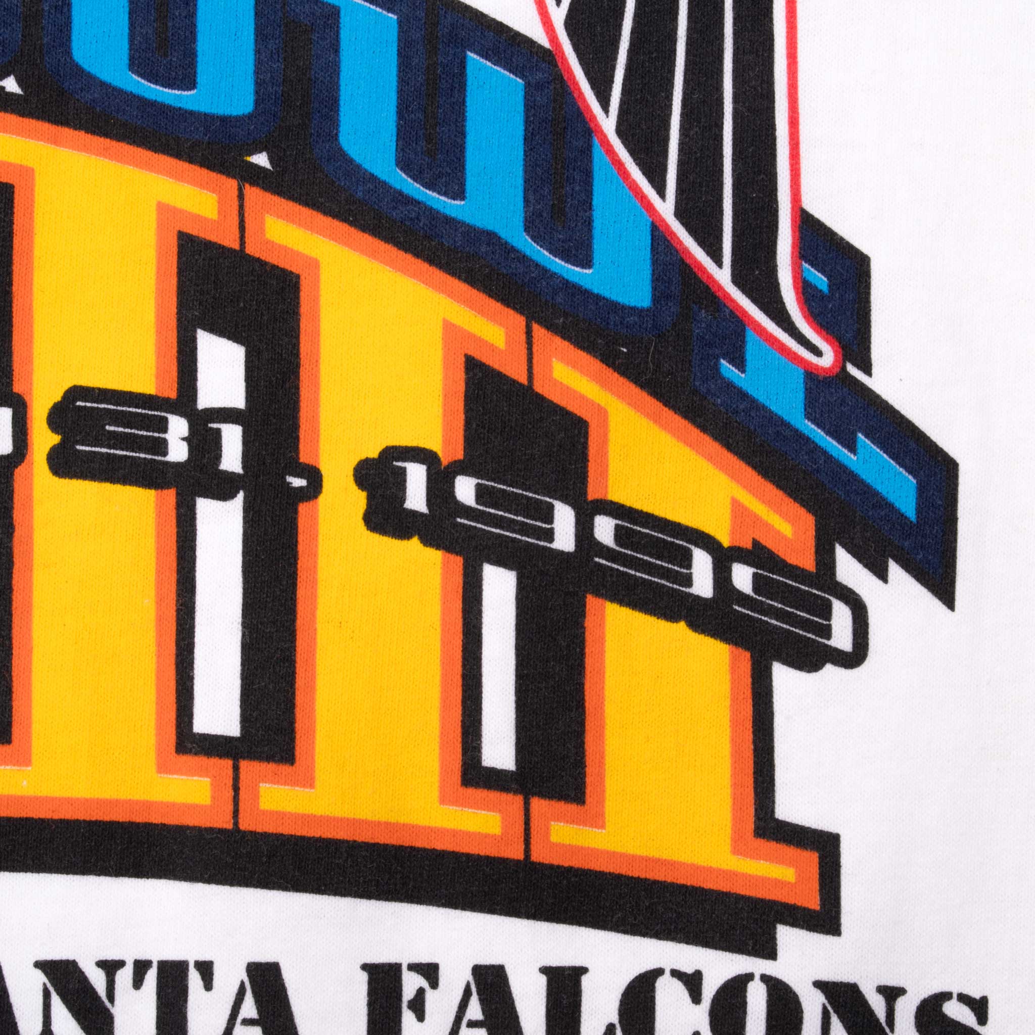 Vintage NFL Atlanta Falcons VS Denver Broncos Super Bowl XXXIII 1999 Tee Shirt Size Large Made in USA With Single Stitch Sleeves