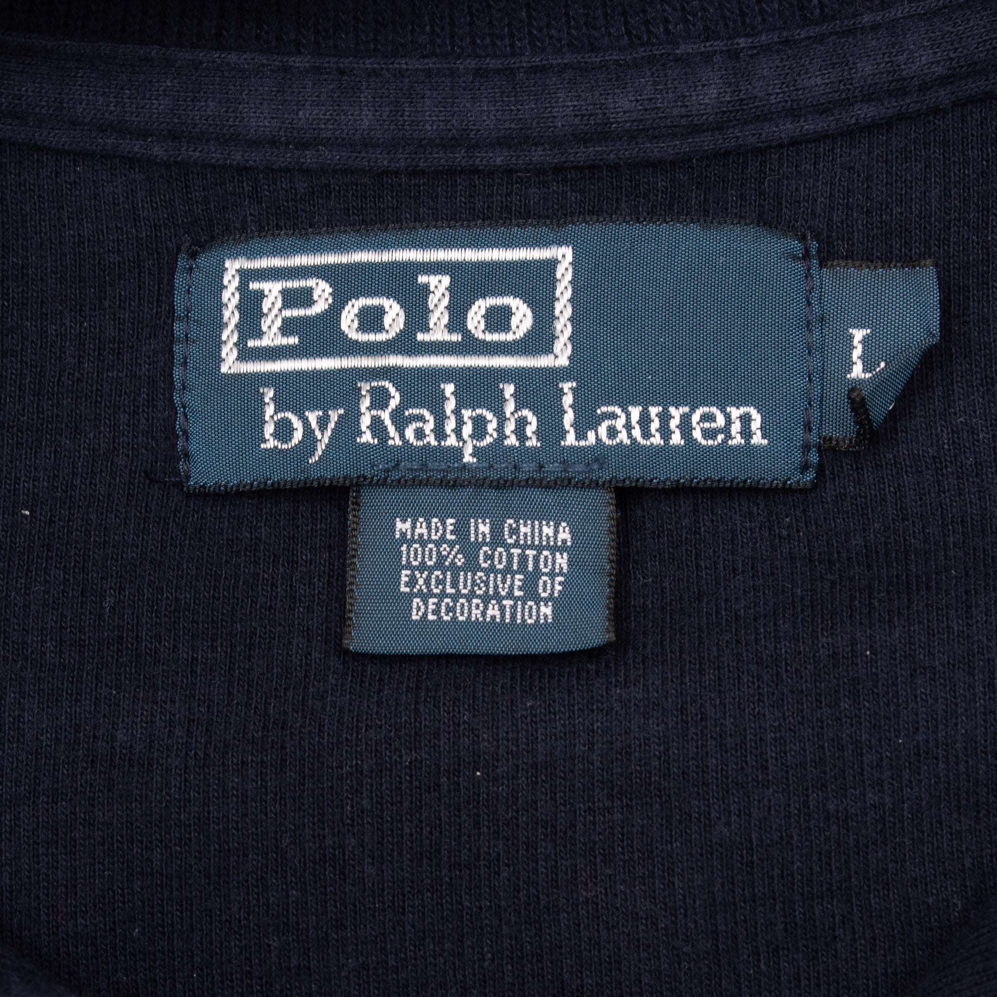 Vintage Polo Ralph Lauren Navy Blue Quarter 1/4 Zip Sweater 1990s Size Large