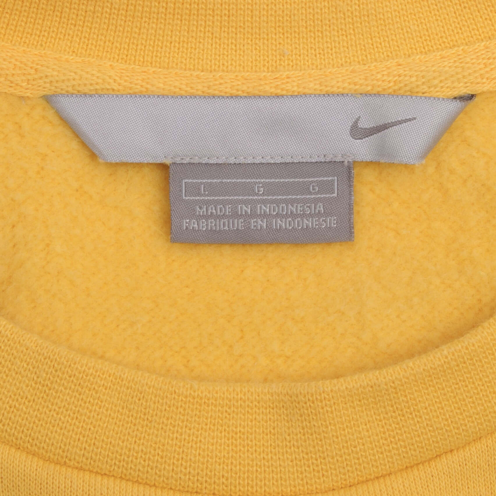Vintage Nike Classic Swoosh Yellow Sweatshirt 2000S Size Large