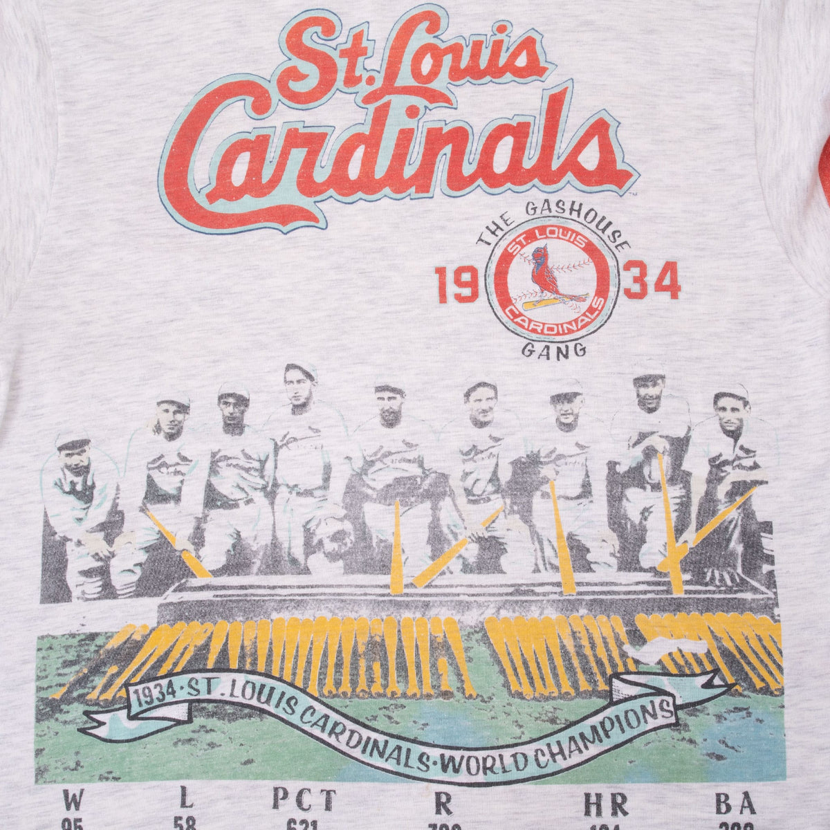 Back graphic detail showing the 1934 Gashouse Gang and St. Louis Cardinals World Champions team