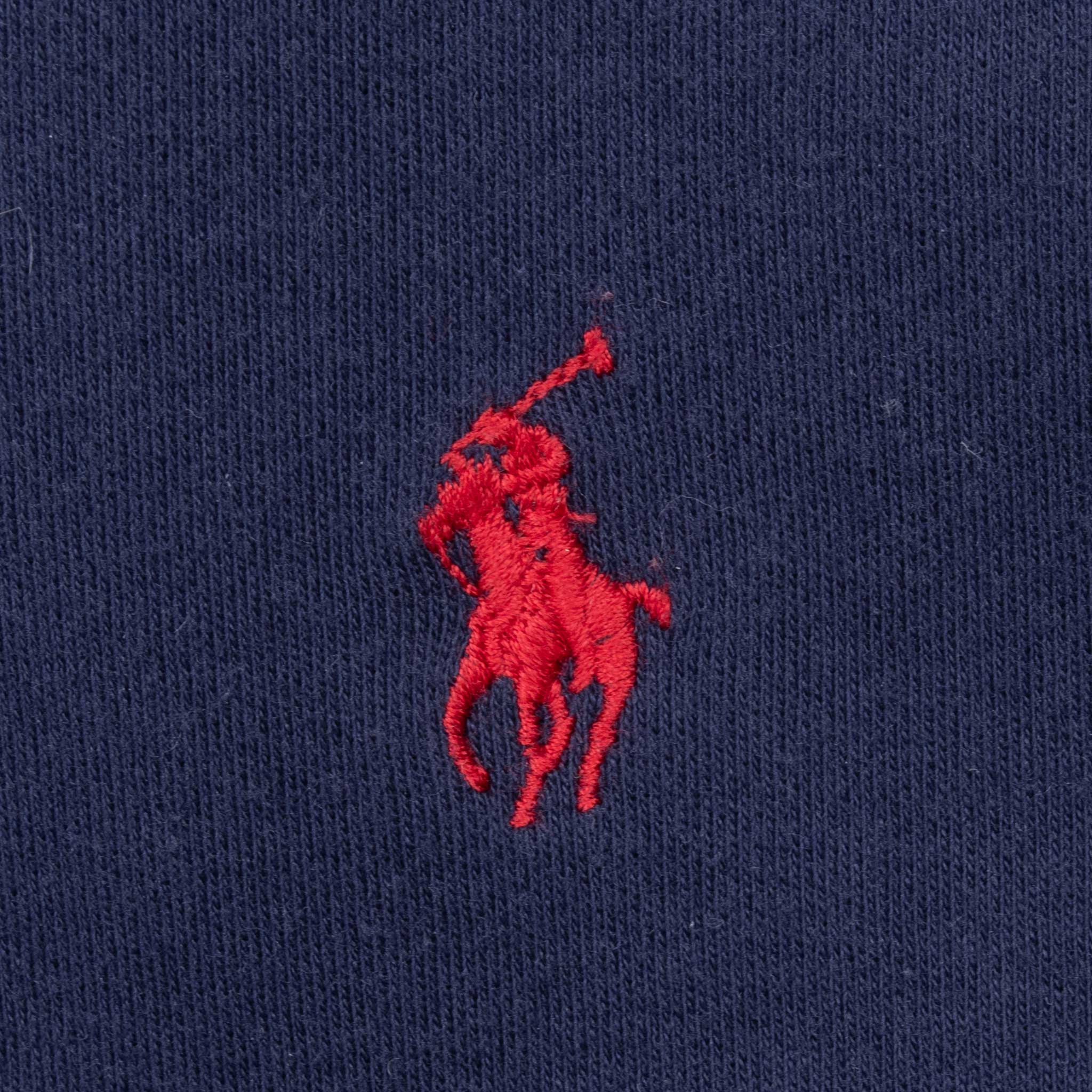 Vintage Ralph Lauren Polo Sport Blue Turtle Neck Long Sleeve Tee Shirt Size Large Made In USA