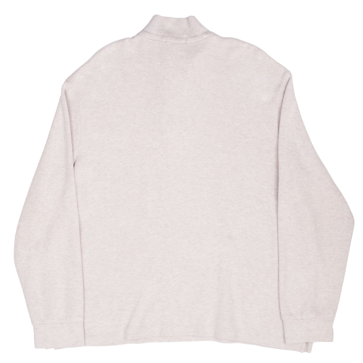 Back of beige Polo Ralph Lauren quarter-zip sweater