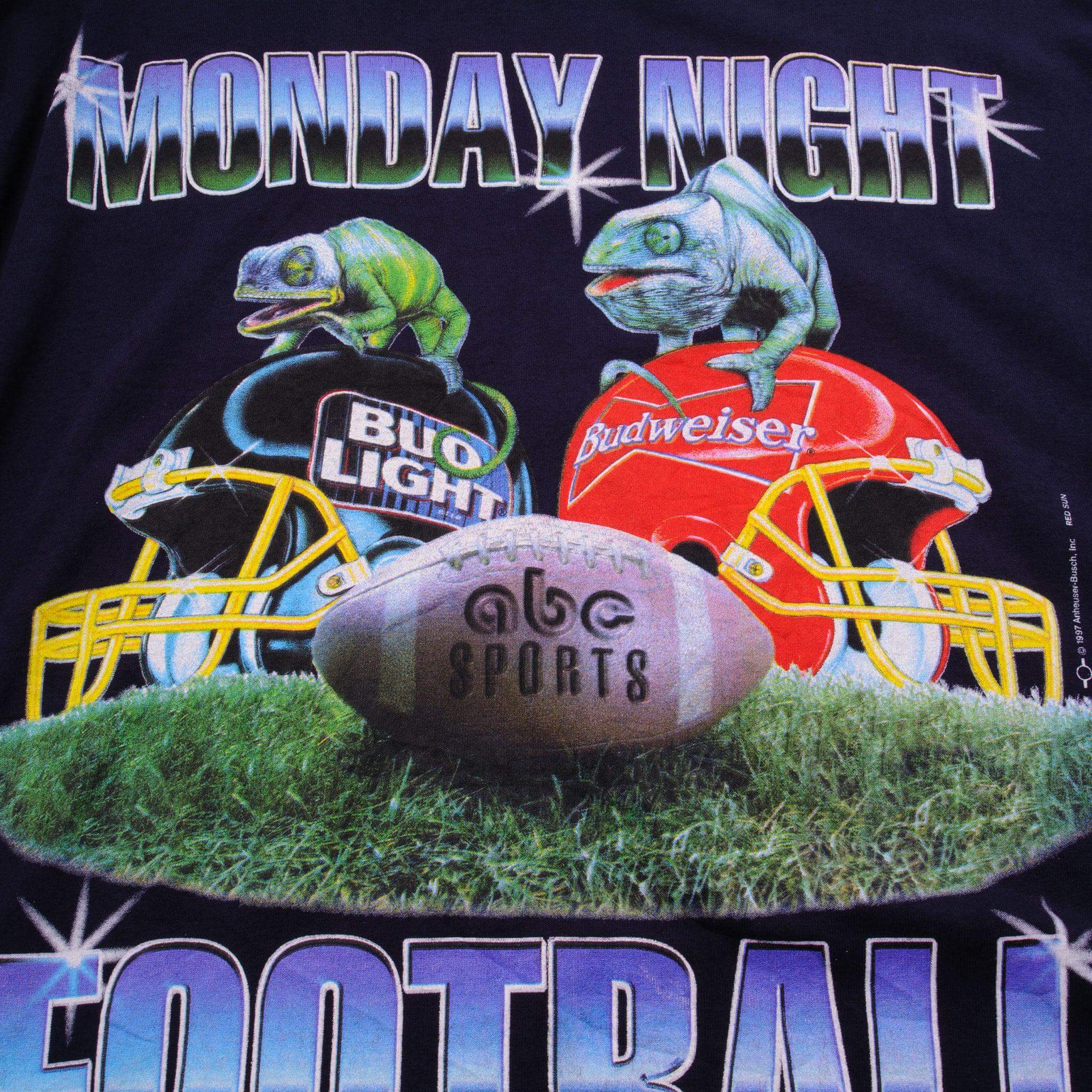 Vintage Nfl Monday Night Football Tee Shirt 1997 Size XL Made In USA With Single Stitch Sleeves