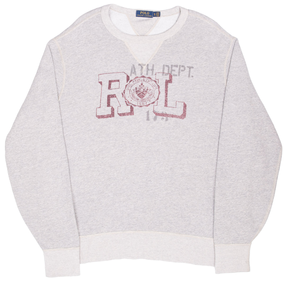 Vintage Ralph Lauren Grey Athletic Department Crewneck Sweatshirt Size Xl