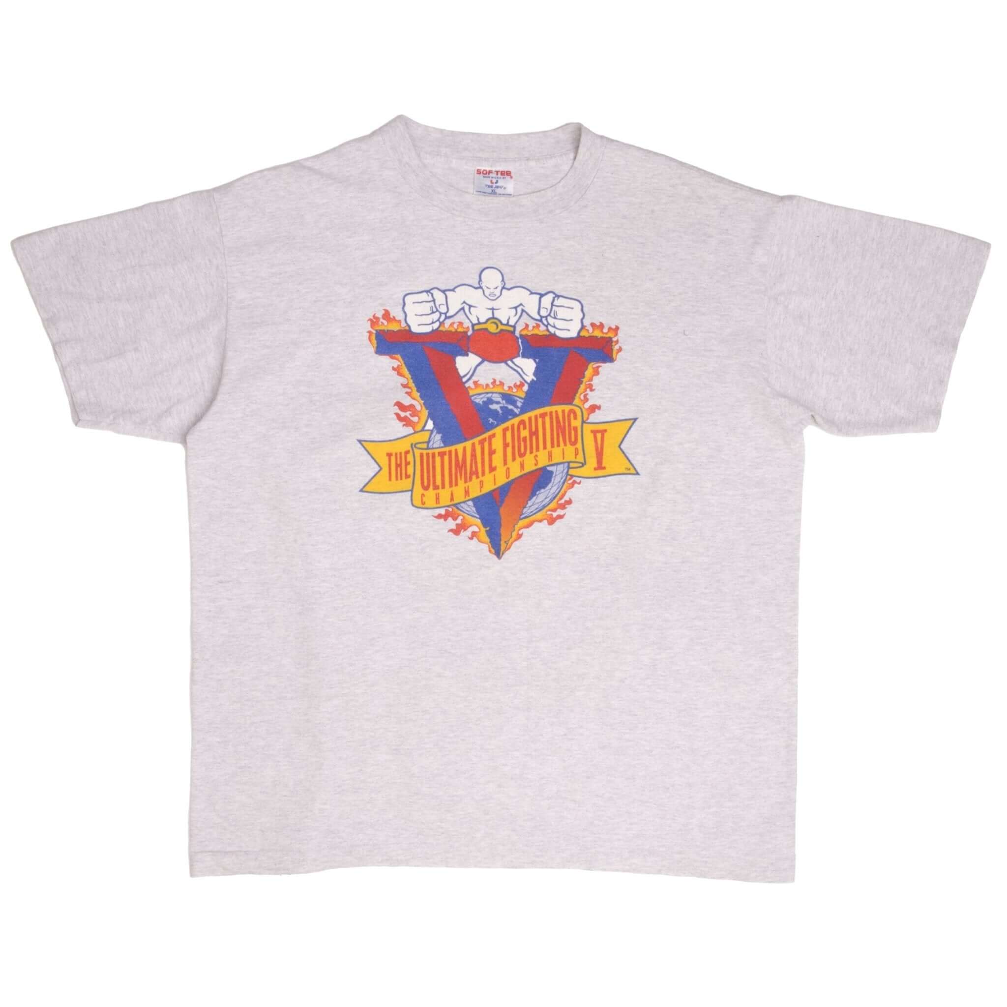 Vintage UFC Ultimate Fighting Competition V Tee Shirt Size XL Made In USA With Single Stitch Sleeves